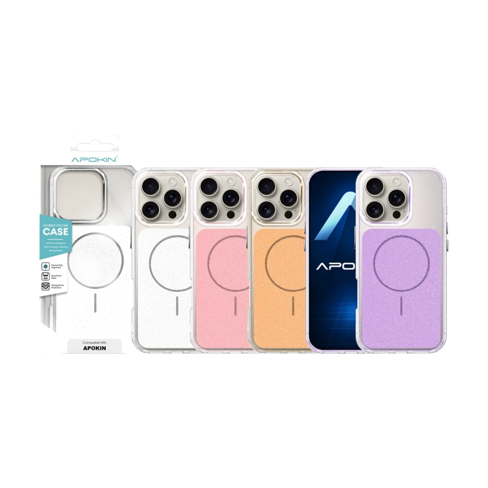 Funda Acrilica con Magsafe y Purpurina para iPhone 16 Pro Max