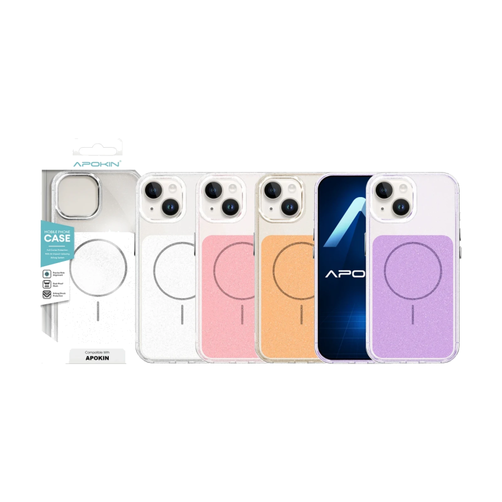 Funda Acrilica con Magsafe y Purpurina para iPhone 14