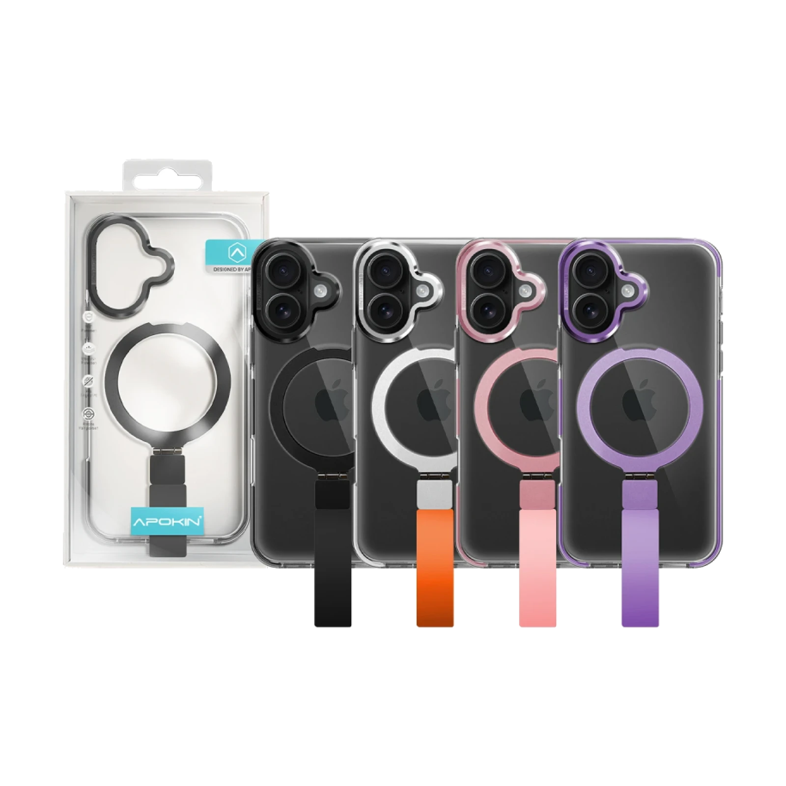 Funda con Soporte y Correa Magsafe Acrilica para iPhone 16