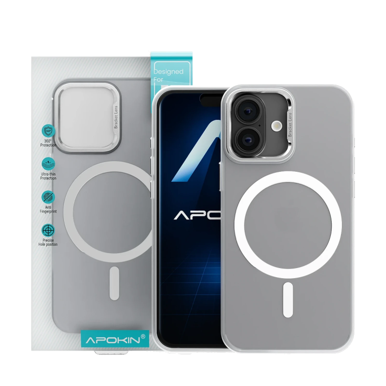 Funda Smoked Terciopelo con Magsafe iPhone 17 - Transparente
