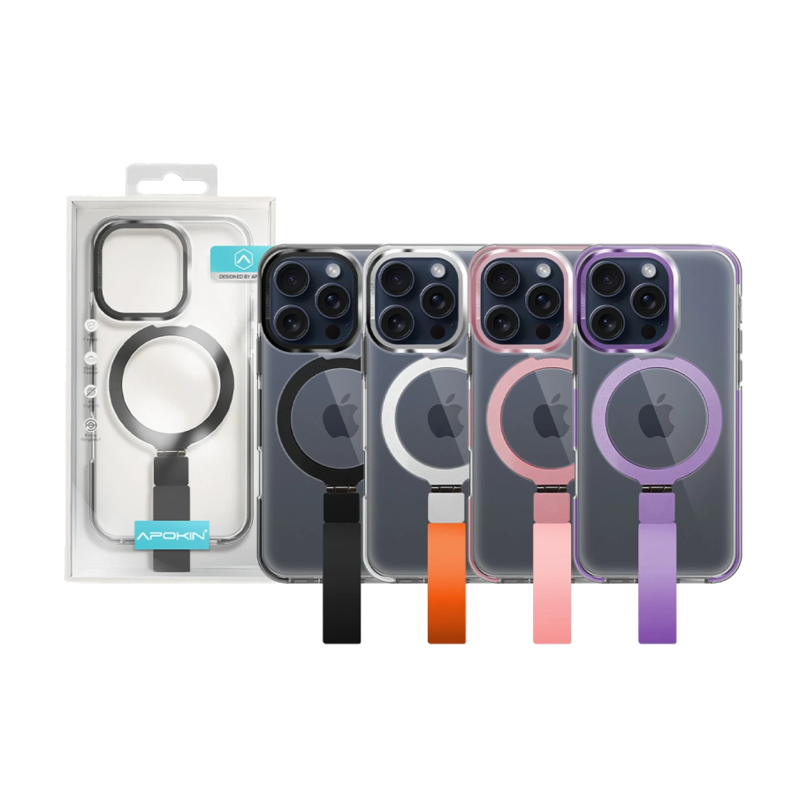 Funda con Soporte y Correa Magsafe Acrilica para iPhone 15 Pro Max