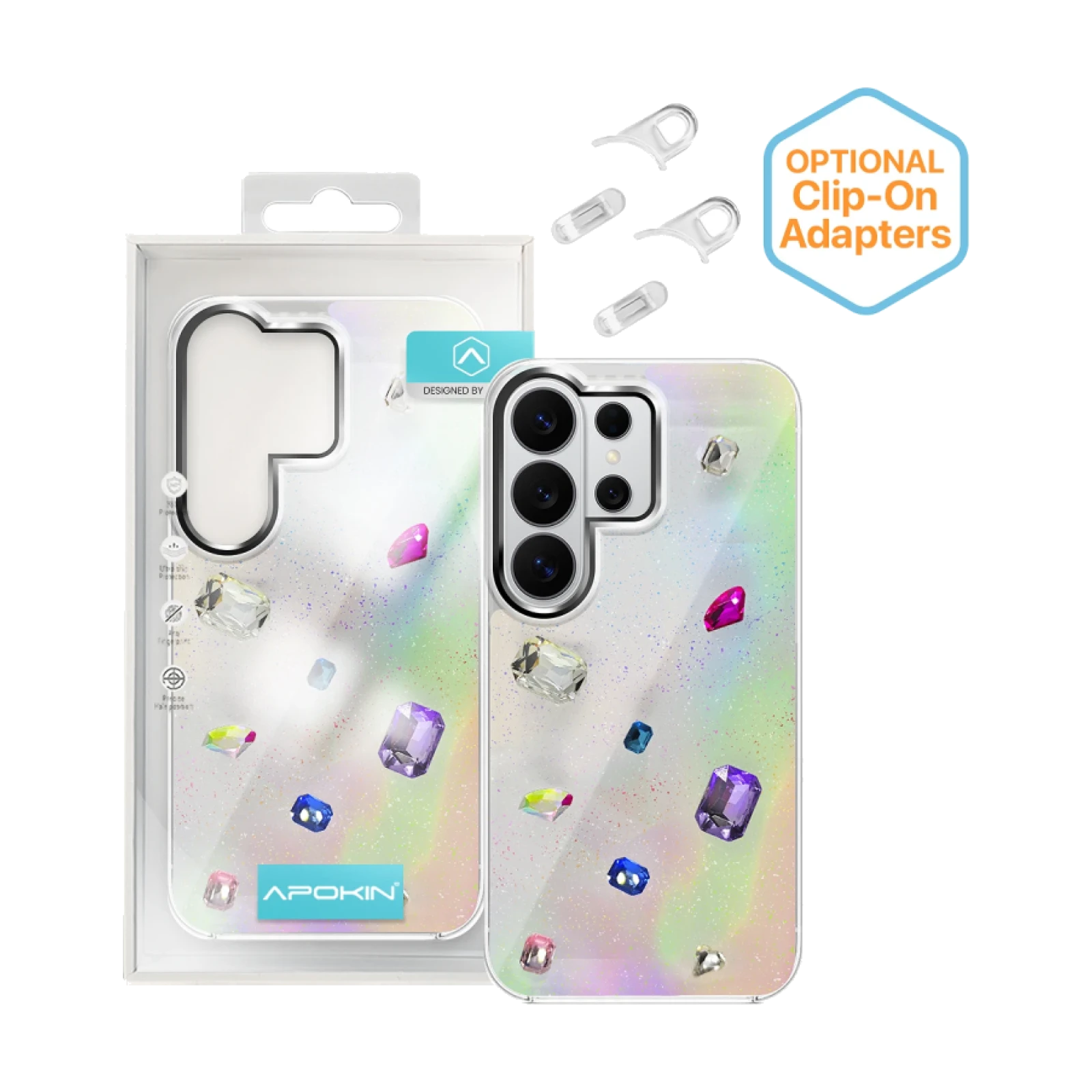 Funda Iridiscente con Piedras para Samsung S26 Ultra