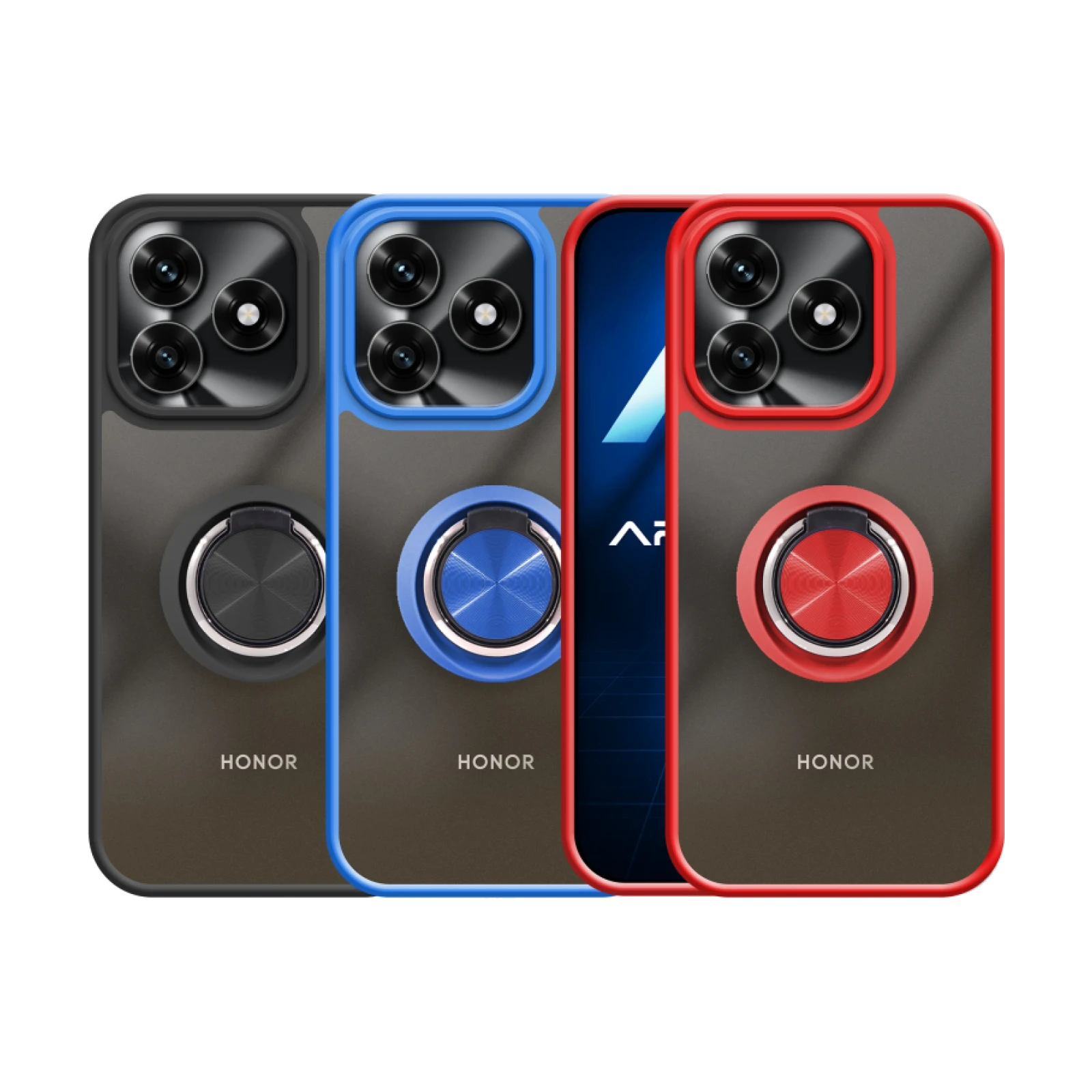 Funda Gel Honor X5C/X5C Plus Iman con soporte Smoked