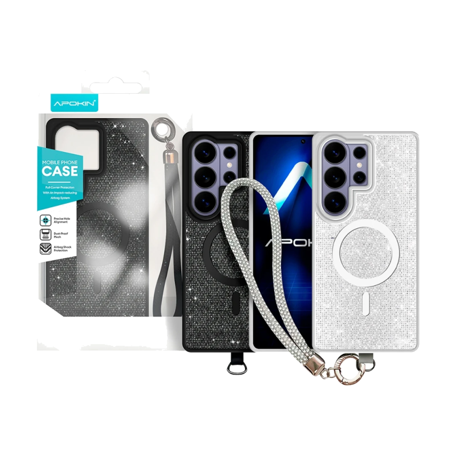 Funda con Magsafe de Diamantes y Correa para Samsung S26 Ultra