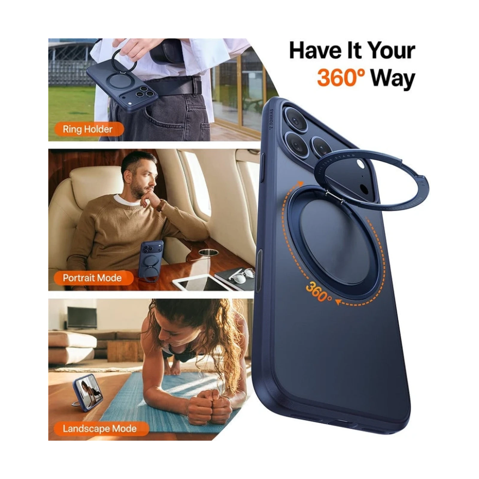 Funda Torras iPhone 17 Pro / 18 Pro Ostand Pro Series NARANJA