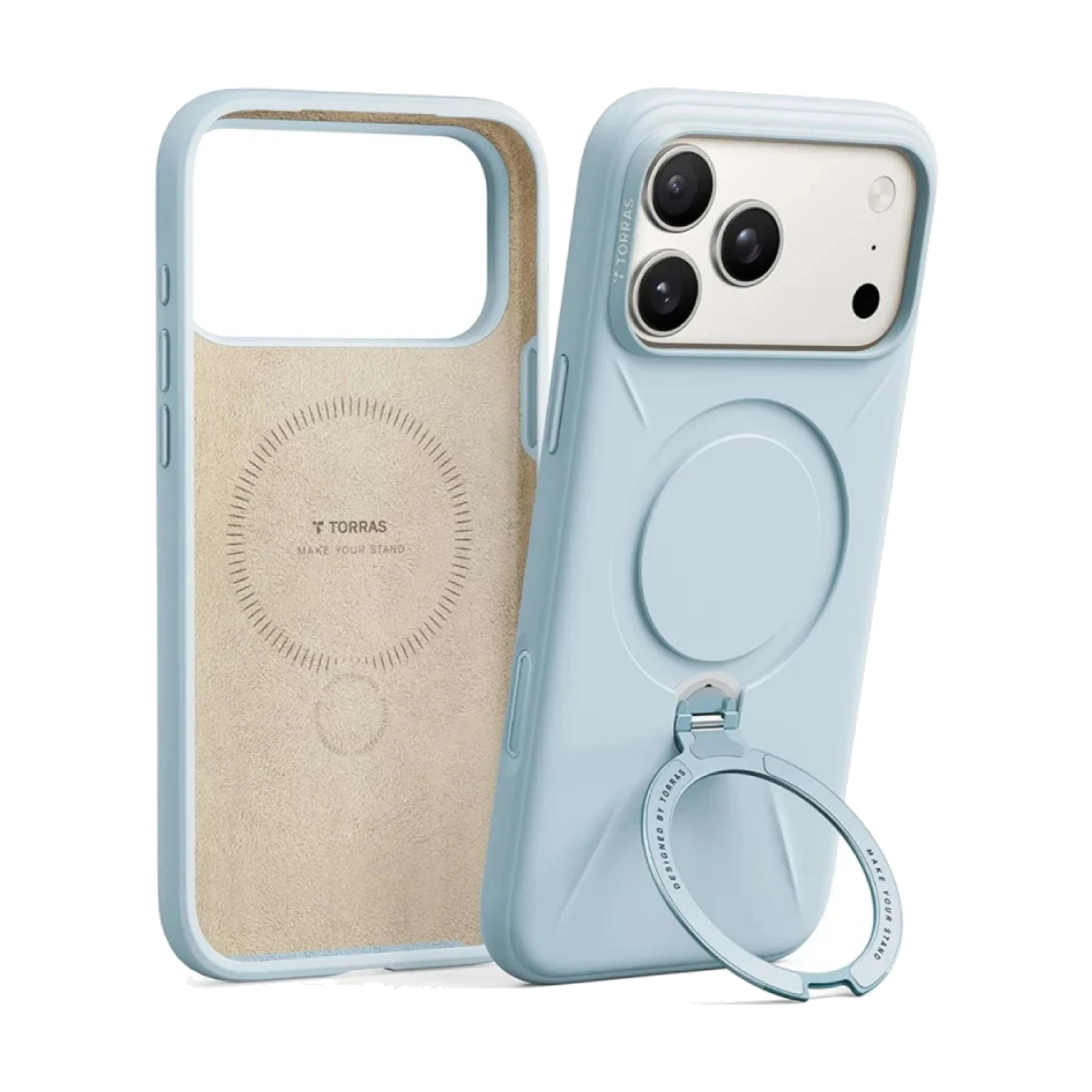 Funda Torras iPhone 17 Pro / 18 Pro Ostand Spin Softune Series BABY BLUE