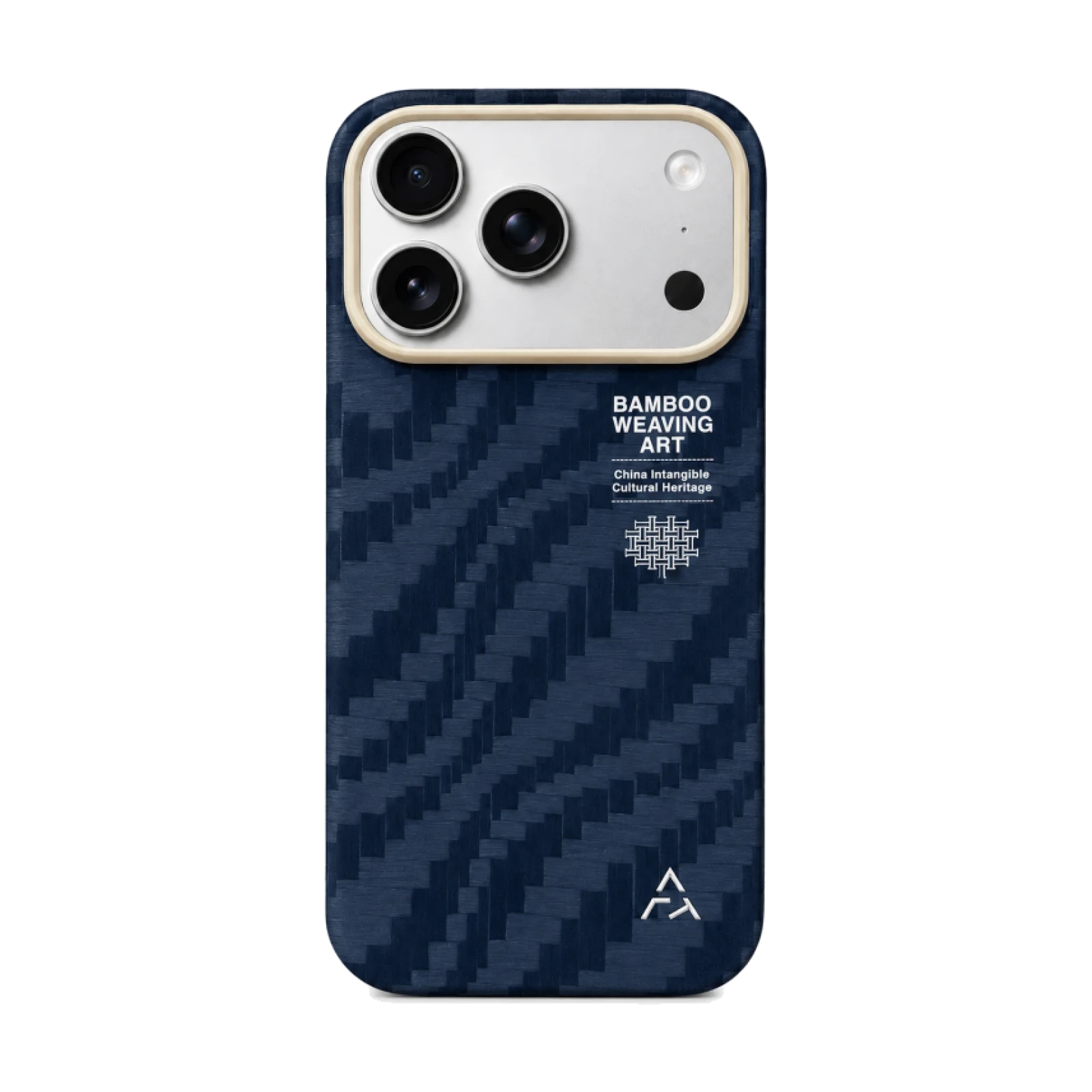 Funda Bamboo Shadow Eastern AIRITY de fibra de aramida con diseño de bambú tejido para IPHONE 17 PRO MAX / 18 PRO MAX Azul