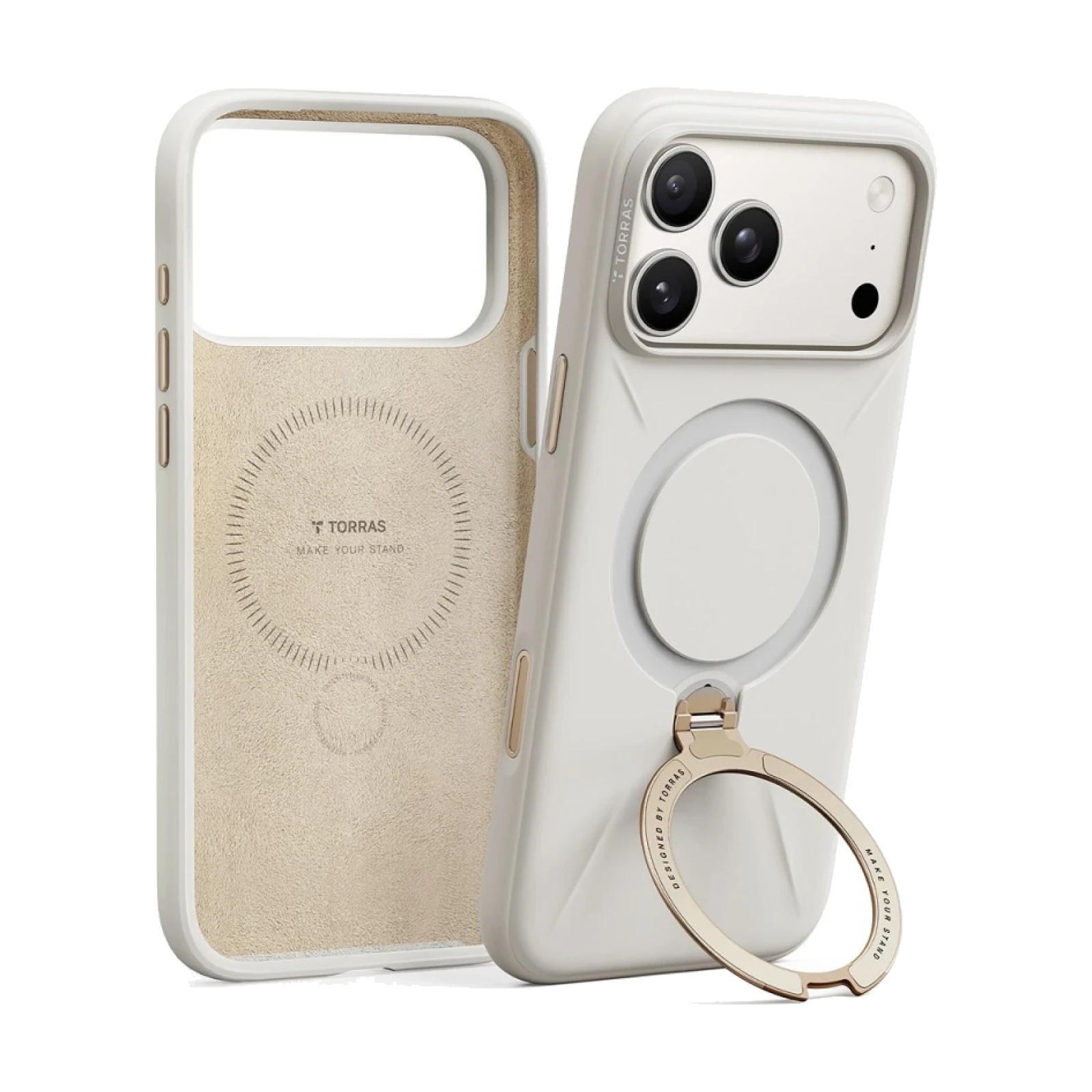 Funda Torras iPhone 17 Pro Max / 18 Pro Max Ostand Spin Softune Series BLANCO