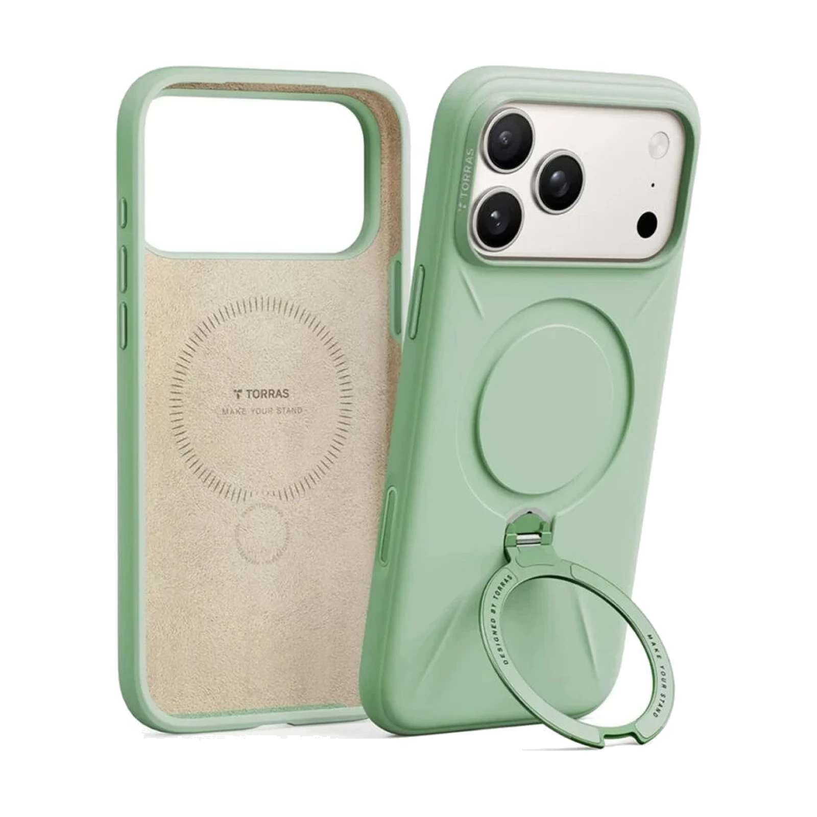 Funda Torras iPhone 17 Pro / 18 Pro Ostand Spin Softune Series VERDE