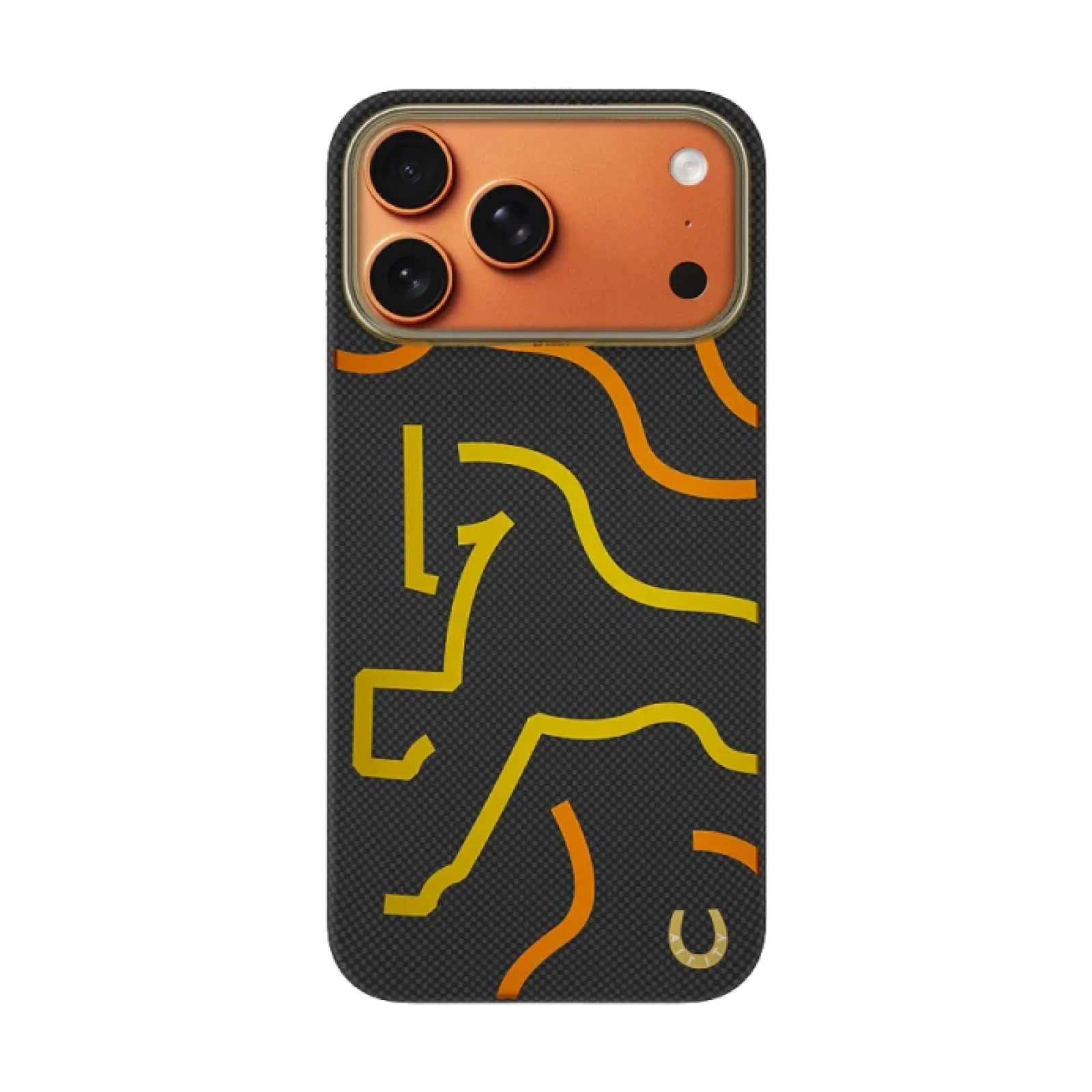 Funda AIRITY Edición Limitada Año del Caballo de fibra de aramida para IPHONE 17 PRO MAX / 18 PRO MAX Negro y Amarillo