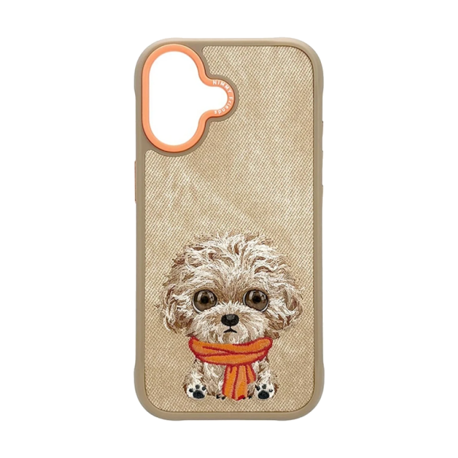Funda Nimmy Friends Big Eyes 2.0 Series bordada para IPHONE 16 Perro Beige