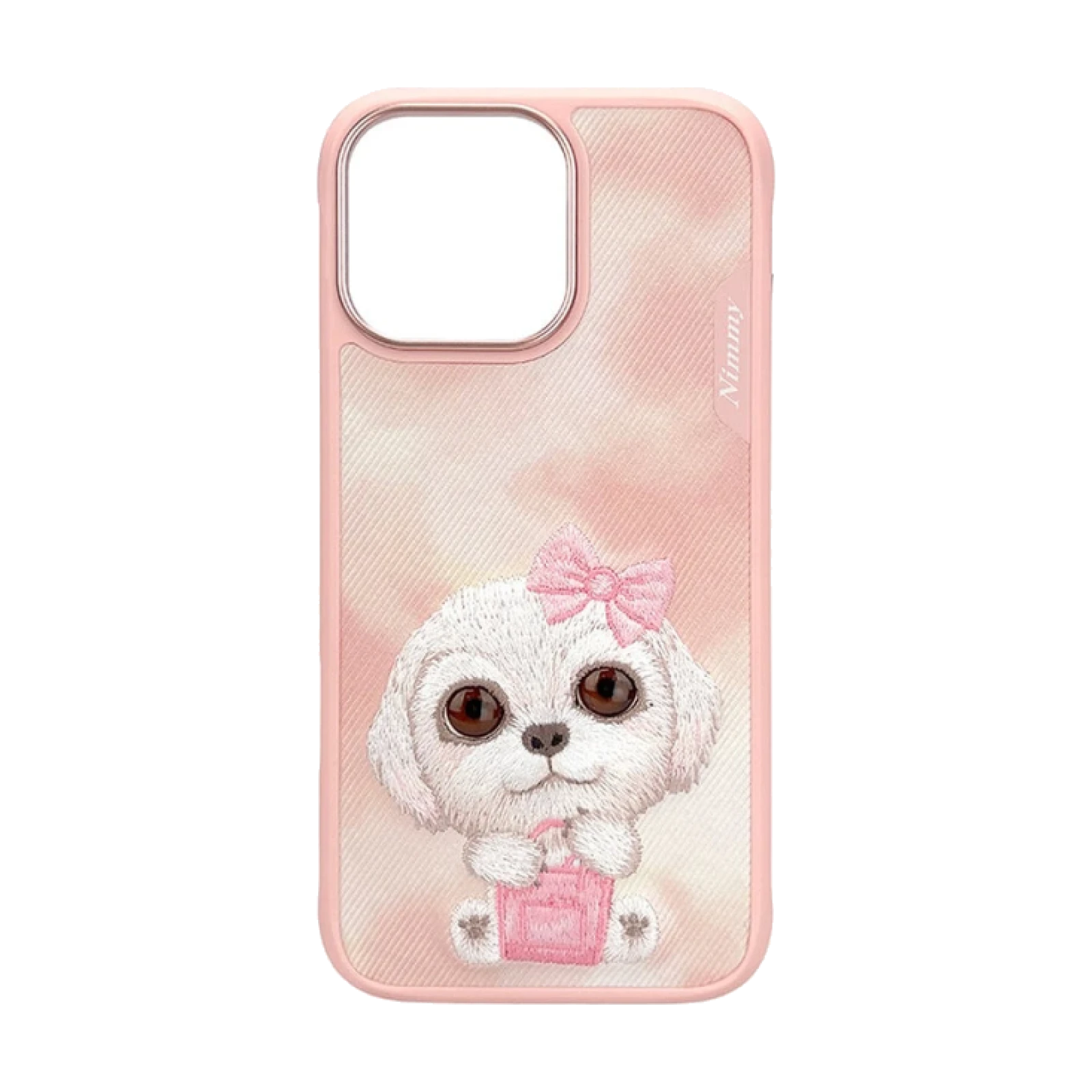 Funda Nimmy Friends Big Eyes 2.0 Series bordada para IPHONE 16 PRO Perro Rosa