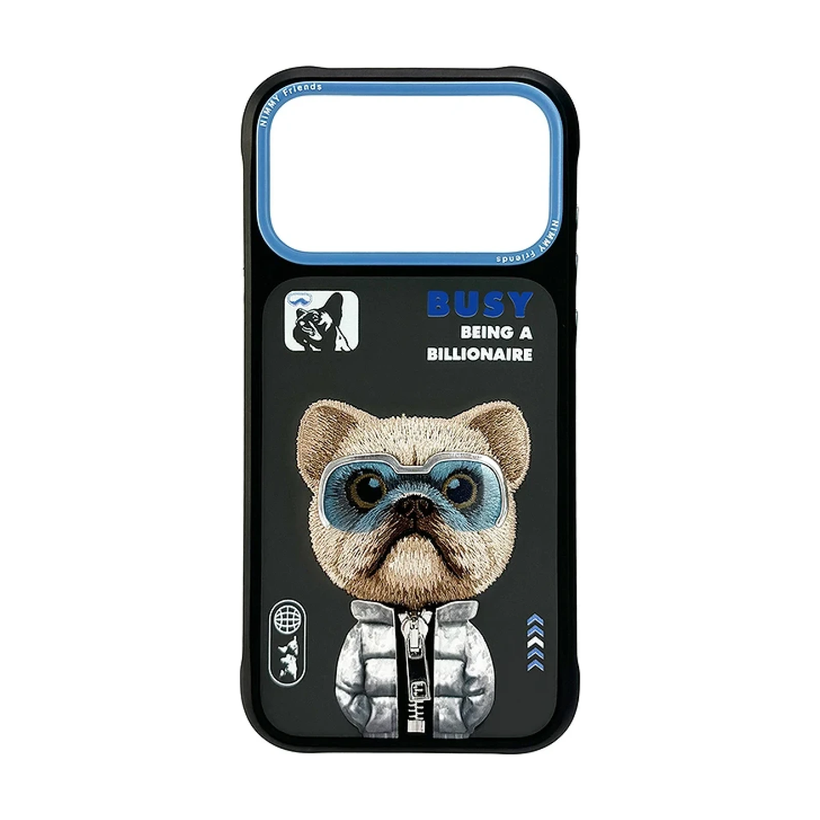 Funda Nimmy Friends Cool and Cute 2.0 Series bordada para IPHONE 17 PRO MAX / 18 PRO MAXBulldog
