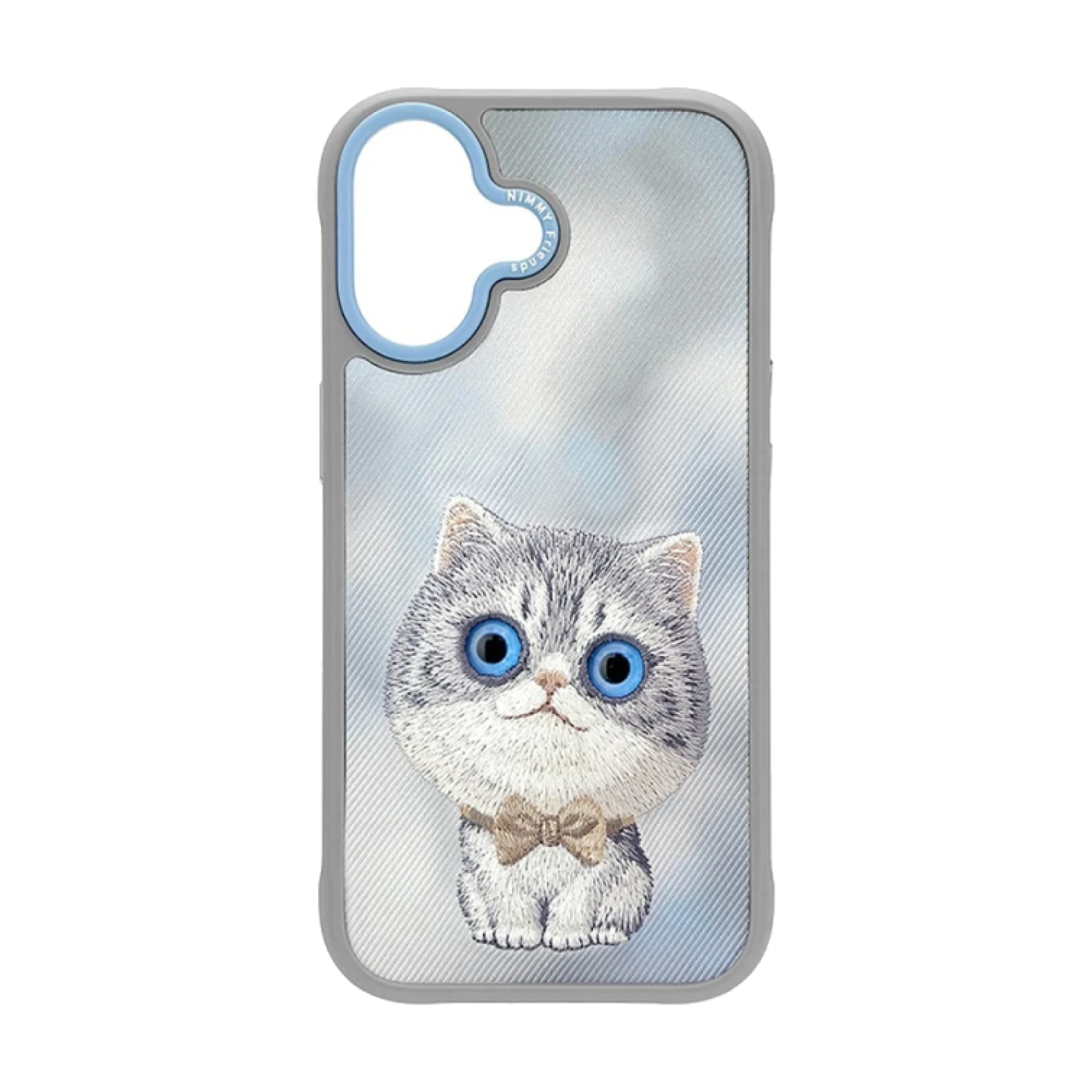 Funda Nimmy Friends Big Eyes 2.0 Series bordada para IPHONE 17 Gato Gris