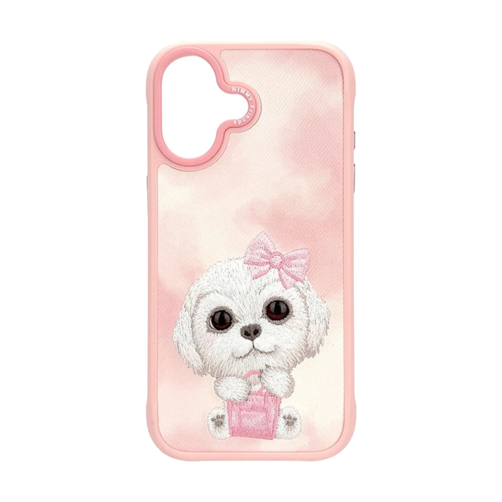 Funda Nimmy Friends Big Eyes 2.0 Series bordada para IPHONE 17 Perro Rosa