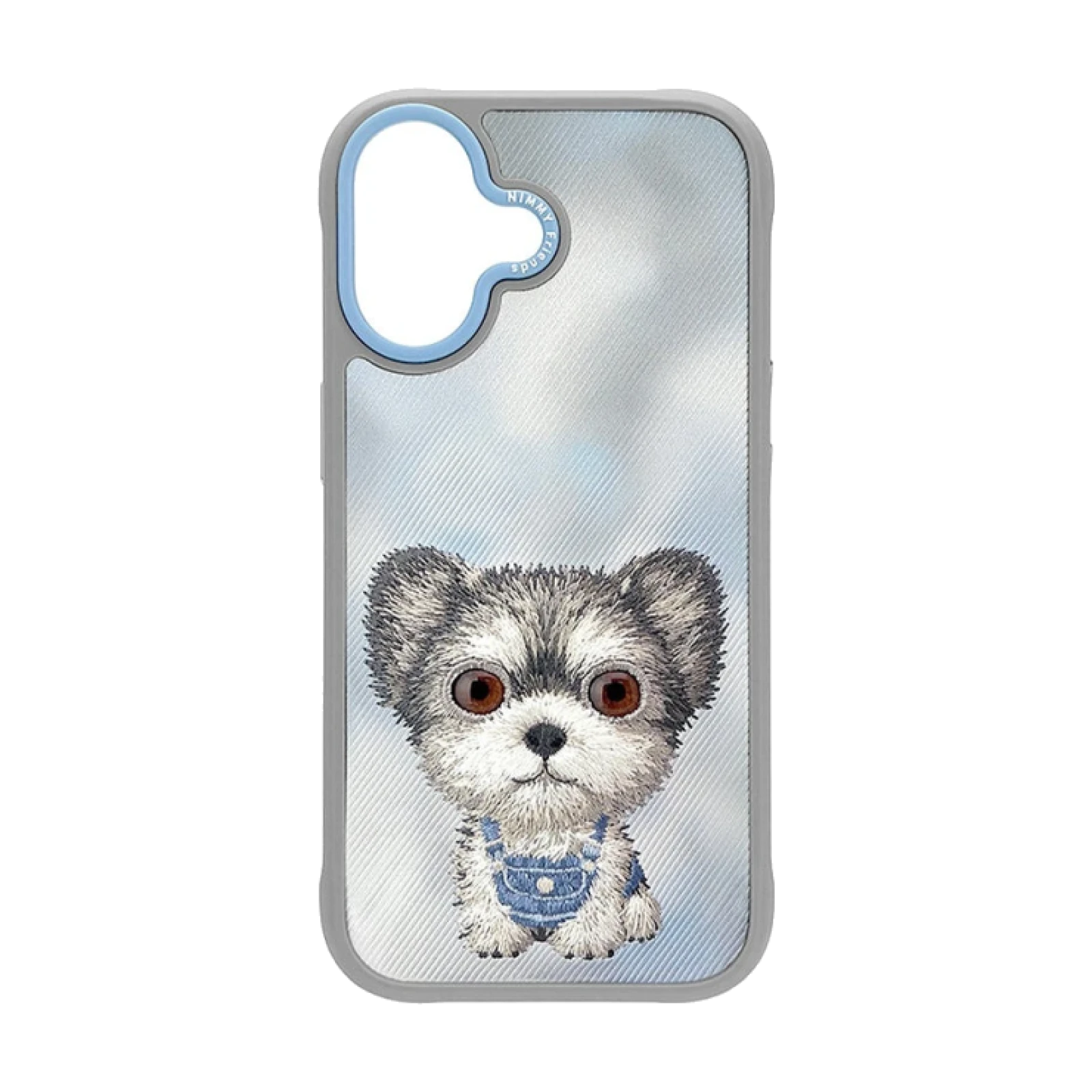 Funda Nimmy Friends Big Eyes 2.0 Series bordada para IPHONE 17 Perro Gris