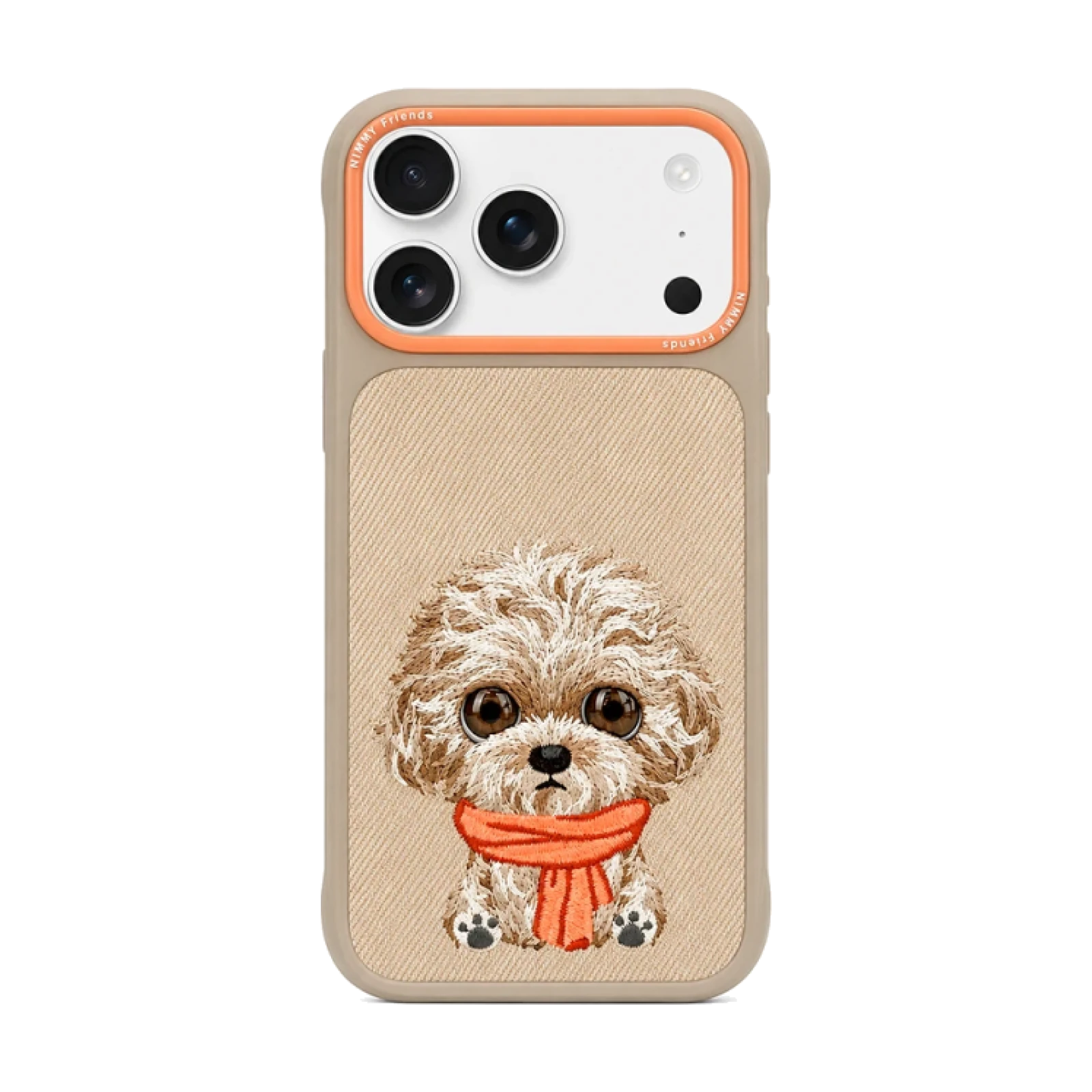 Funda Nimmy Friends Big Eyes 2.0 Series bordada para IPHONE 17 Pro Max / 18 Pro Max Perro Beige