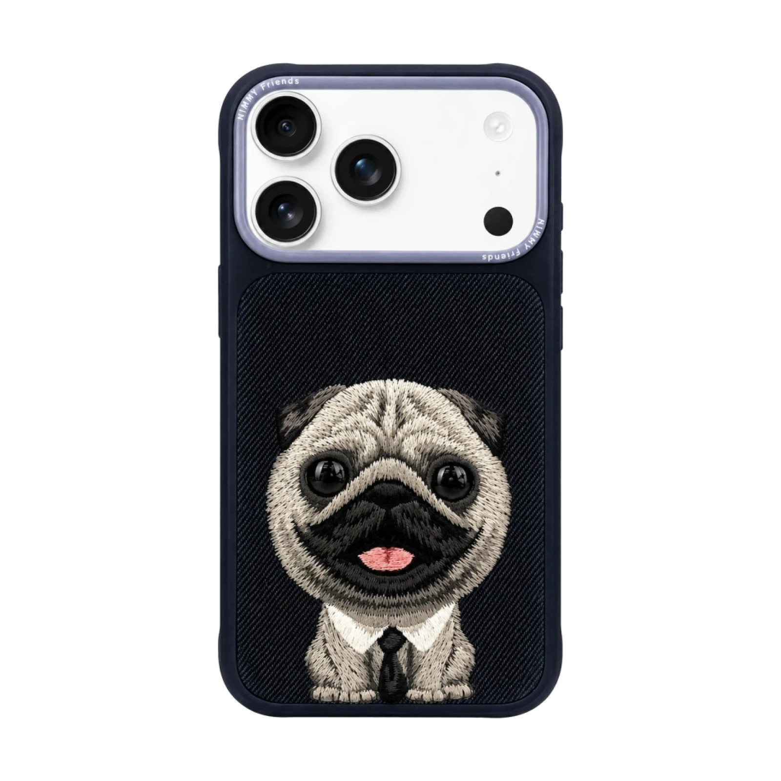 Funda Nimmy Friends Big Eyes 2.0 Series bordada para IPHONE 16 Perro Negro