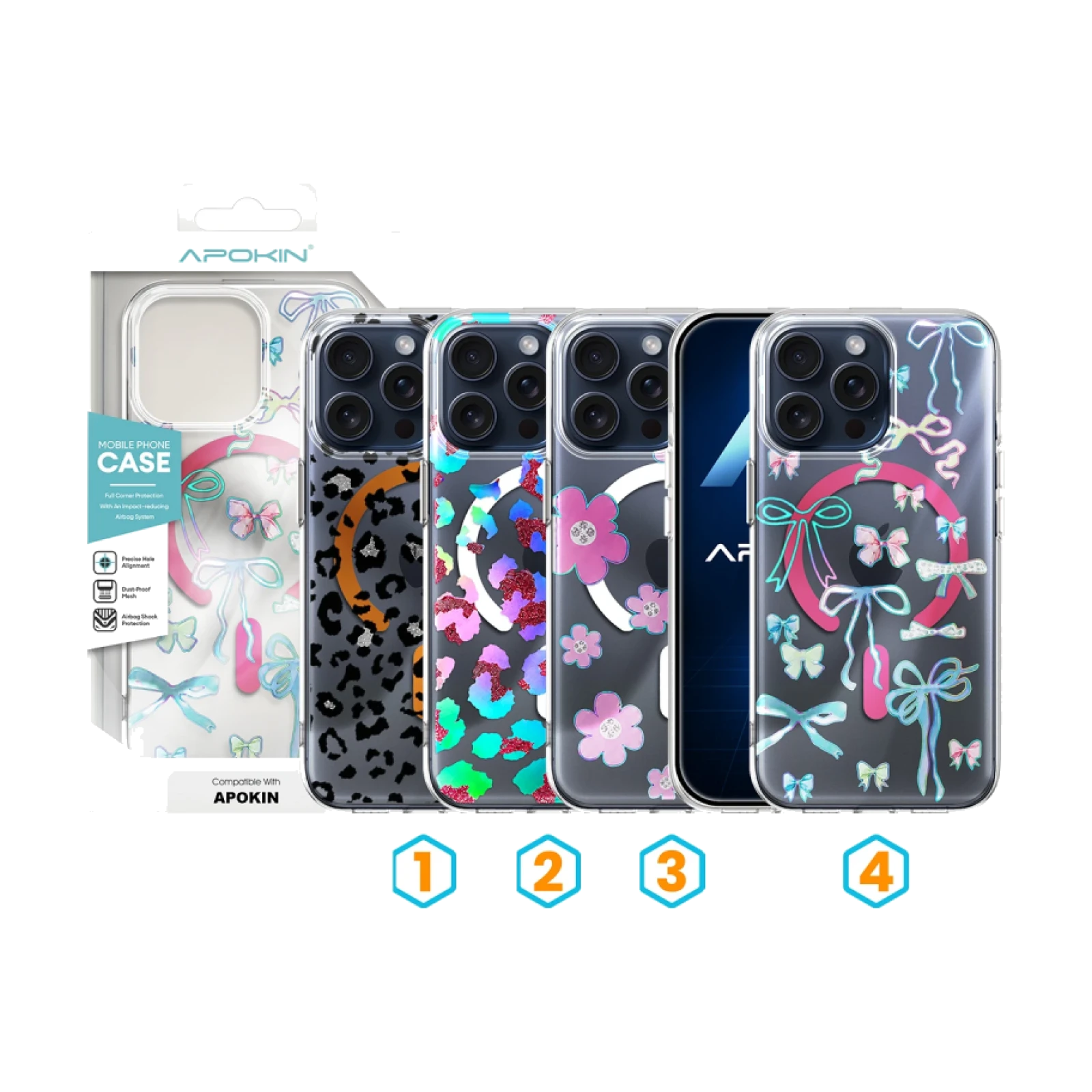 Funda Silicona Dibujos con Magsafe y Dibujo iPhone 15 Pro Max - 4 Diseños Ref:98551