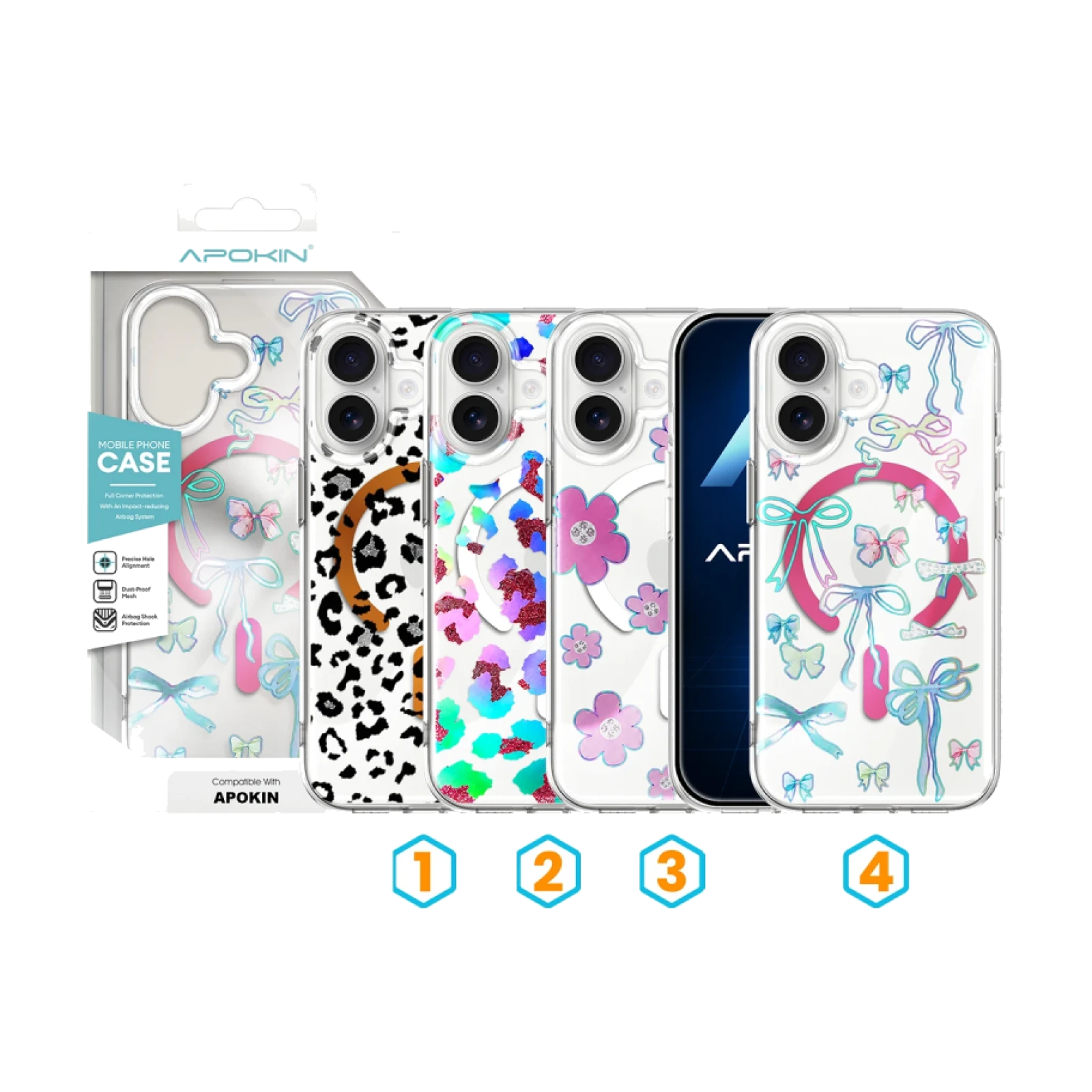 Funda Silicona Dibujos con Magsafe y Dibujo iPhone 17 - 4 Diseños Ref:98551