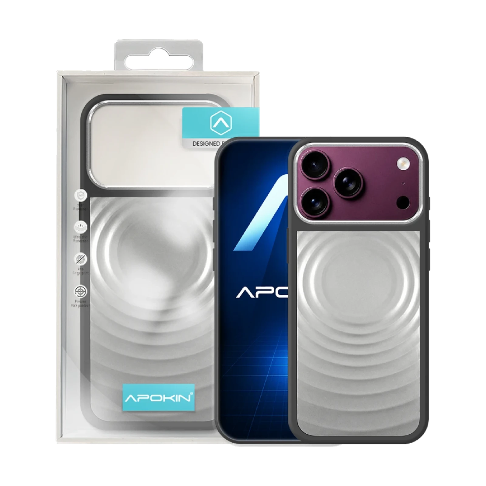 Funda con Efecto Metalizado Ondulado para iPhone 15 Pro Max