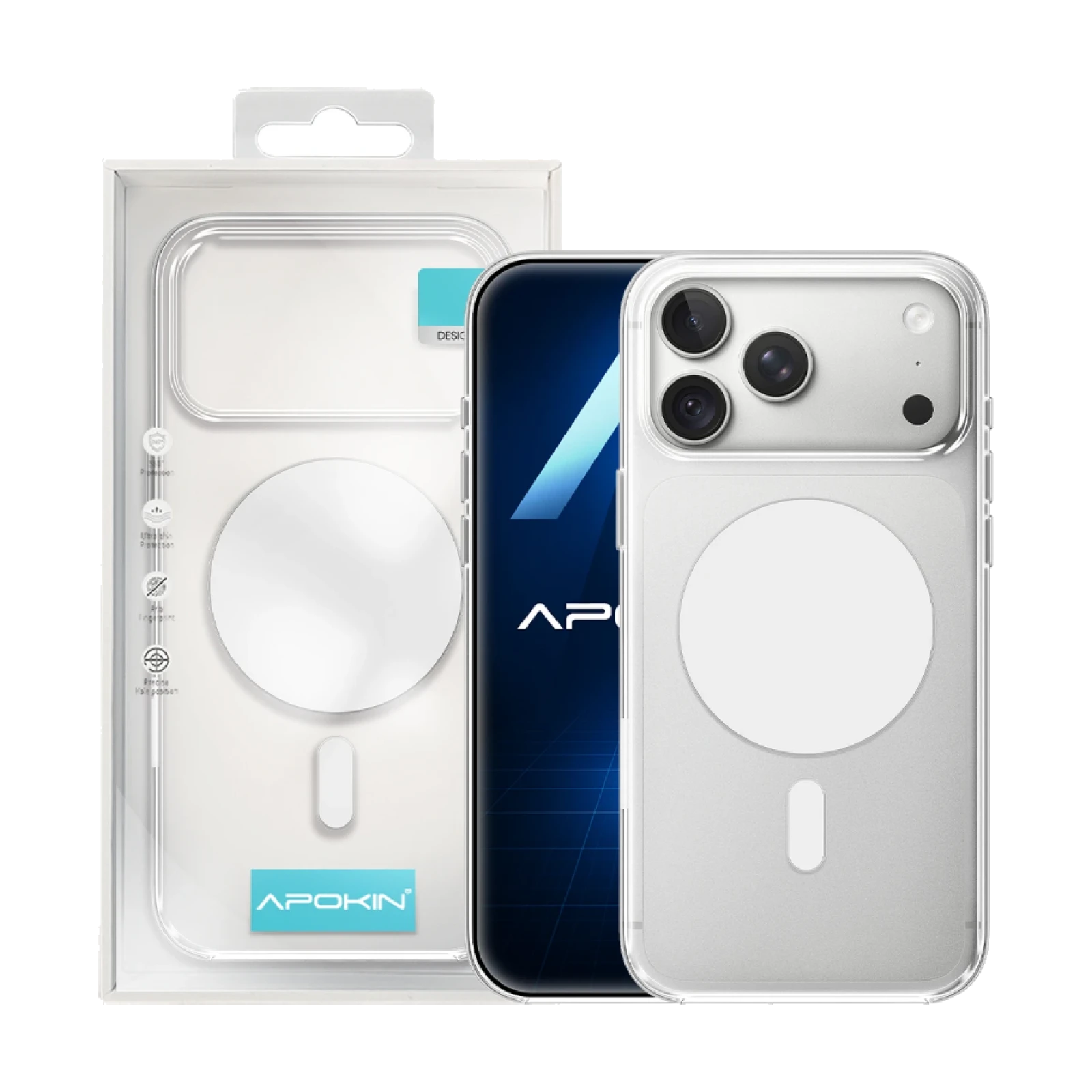 Funda Apokin Transparente 100% PC con Magsafe para iPhone 17 Pro Max / 18 Pro Max
