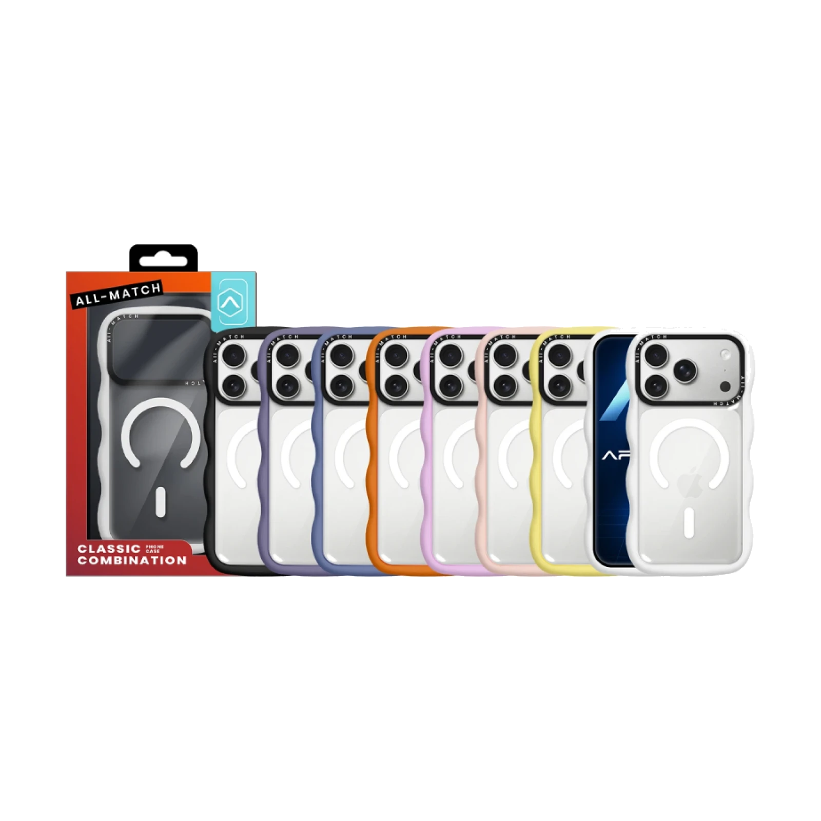 Funda All-Match Ondulada de Cubierta Intercambiable para iPhone 17 Pro Max / 18 Pro Max