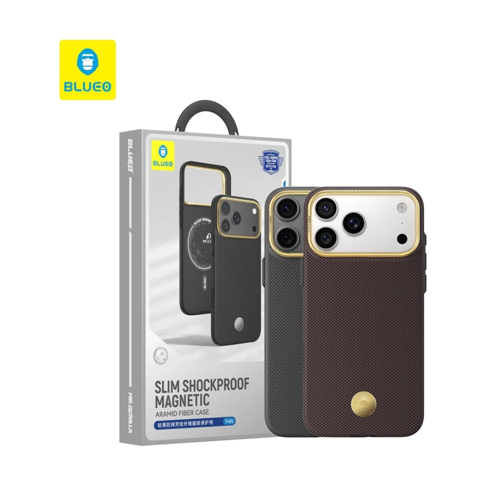 BLUEO Aramid Fiber - Funda Magnética Fina Antigolpes para IPHONE 17 Pro Max / 18 Pro Max