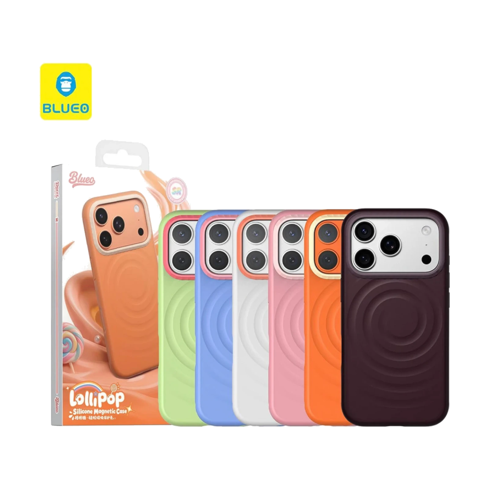 BLUEO Lollipop - Funda Magnética de Silicona para IPHONE 17 Pro Max / 18 Pro Max
