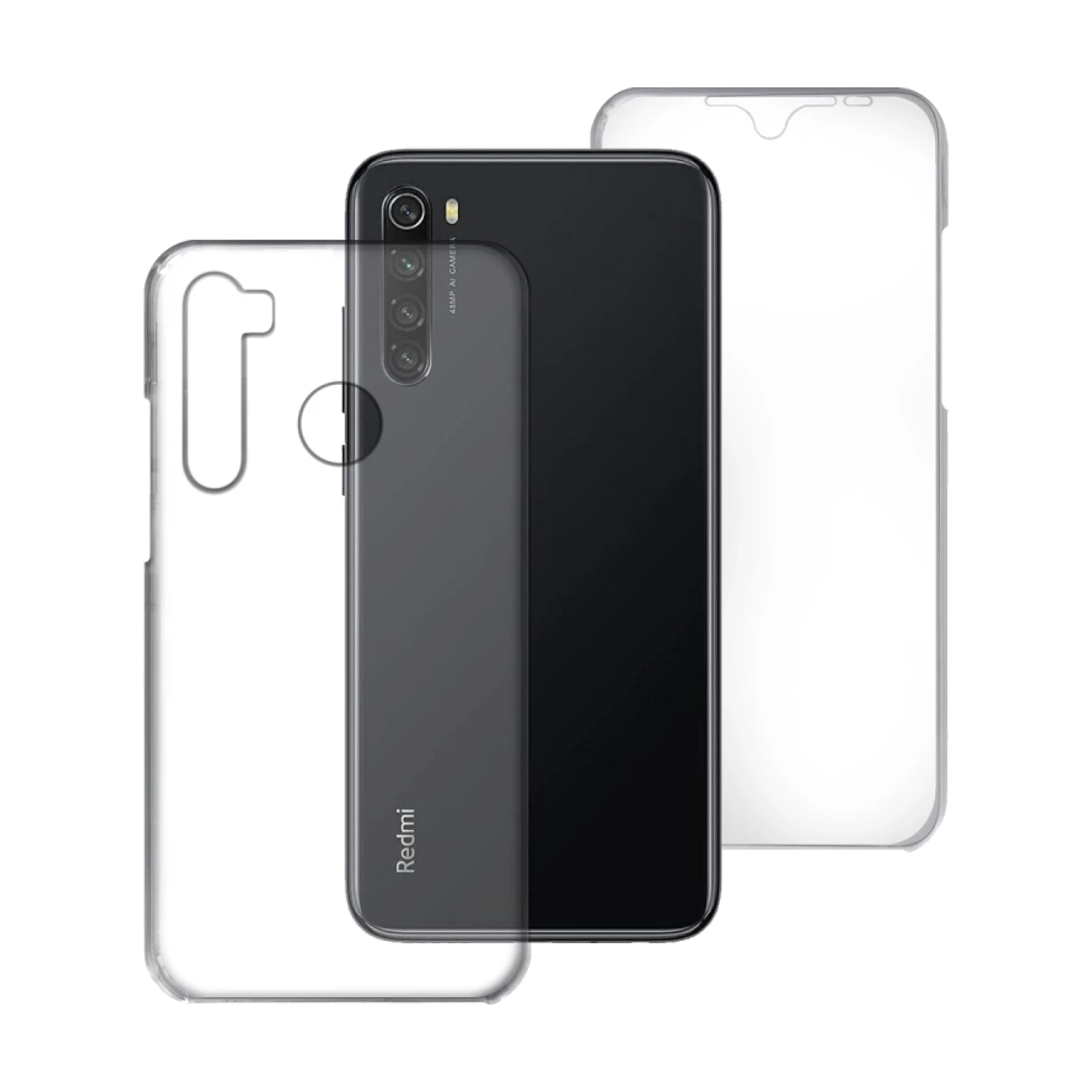Funda Doble Xiaomi Redmi Note 8 Silicona Transparente Delantera y Trasera