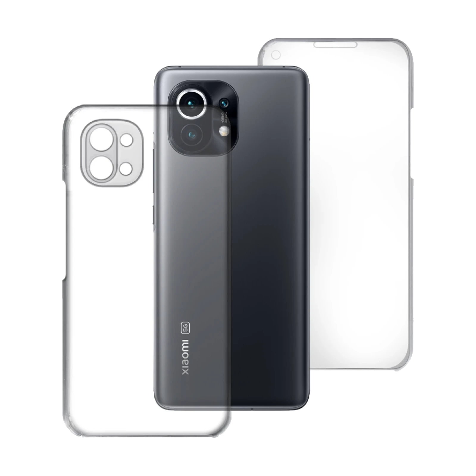 Funda Doble Xiaomi Mi 11 Silicona Transparente Delantera y Trasera