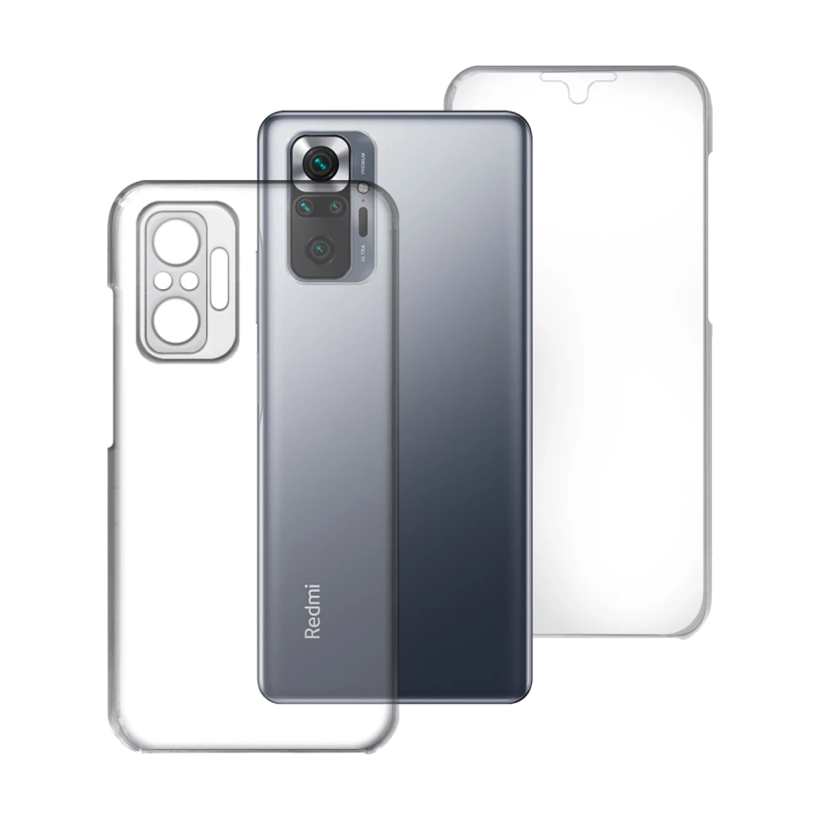 Funda Doble Xiaomi Redmi Note 10 Pro Silicona Transparente Delantera y Trasera