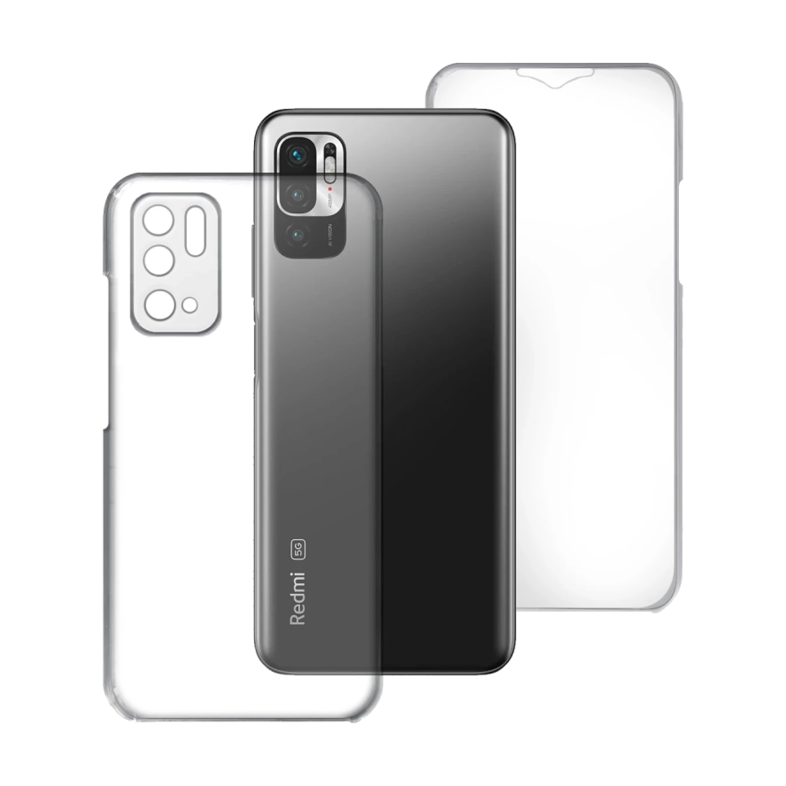 Funda Doble Xiaomi Redmi Note 10-5G Silicona Transparente Delantera y Trasera