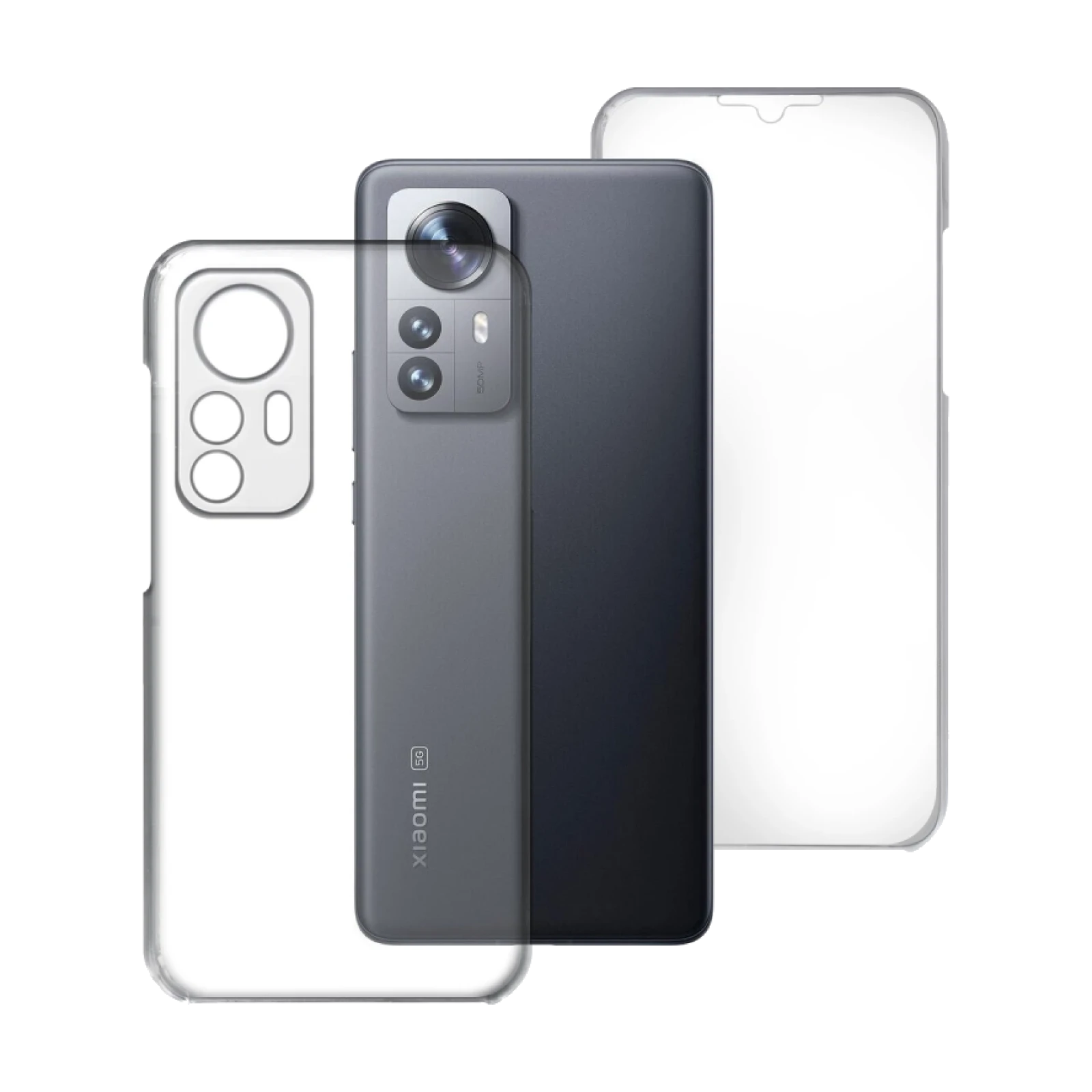 Funda Doble Xiaomi Mi 12 Pro 5G Silicona Transparente Delantera y Trasera