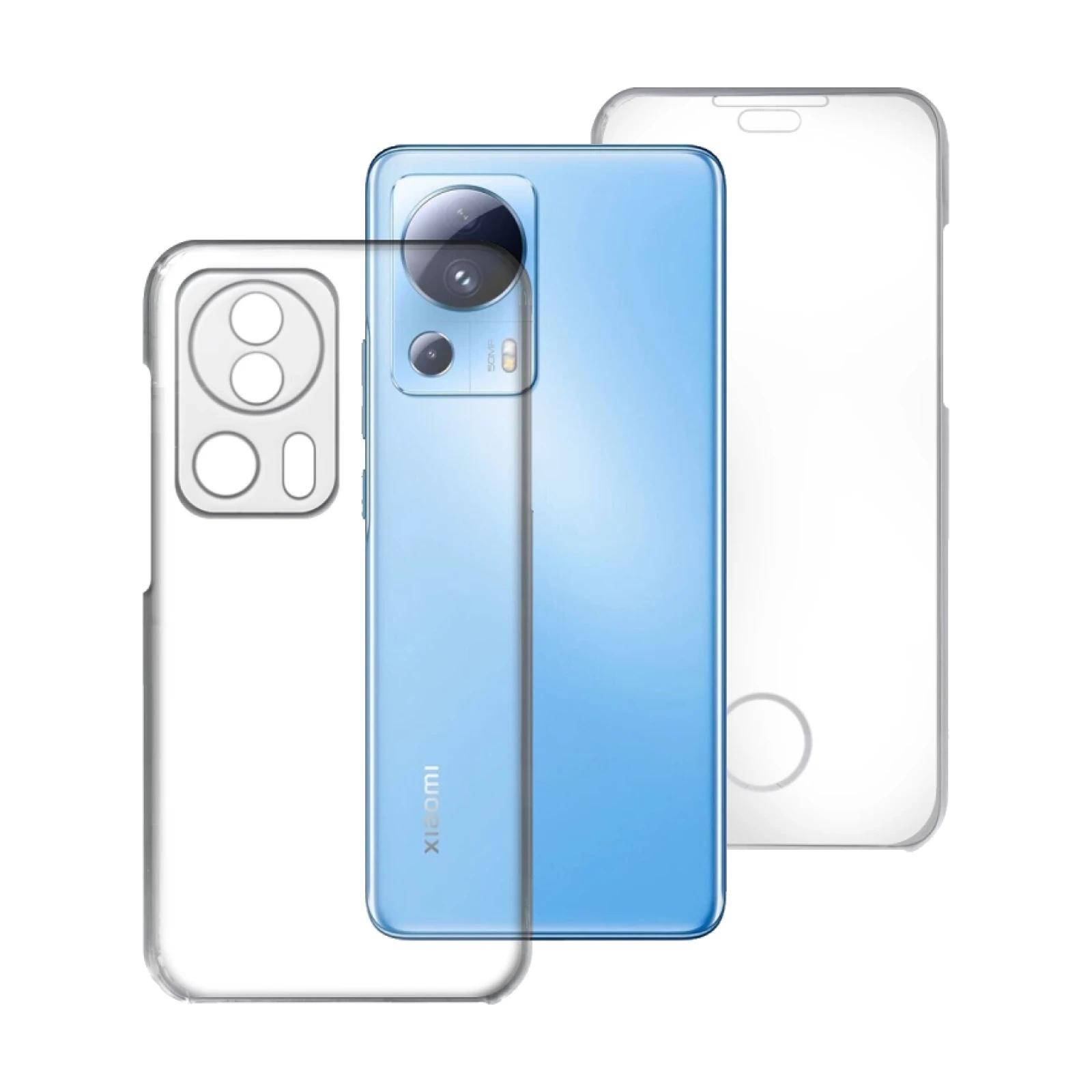 Funda Doble Xiaomi Mi 13 Lite / CIVI 2 Silicona Transparente Delantera y Trasera