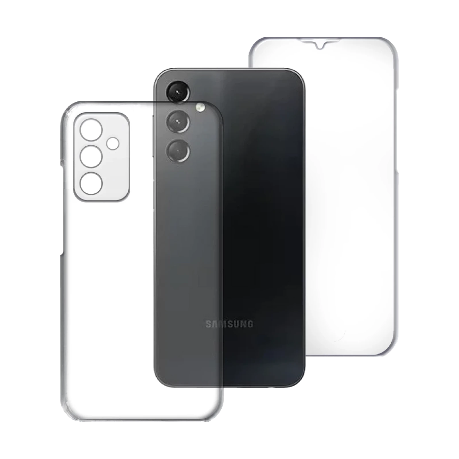 Funda Doble Samsung Galaxy A24-4G Silicona Transparente Delantera y Trasera