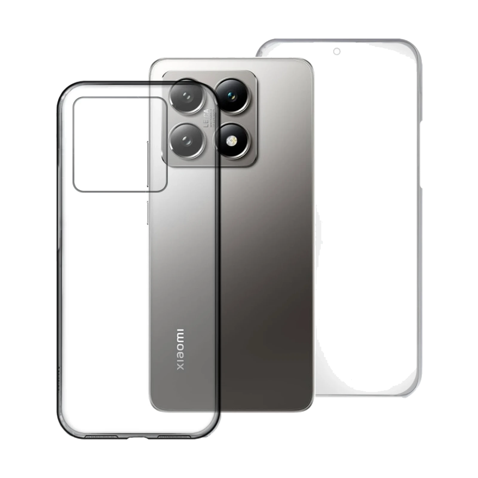 Funda Doble Xiaomi Mi 14T Silicona Transparente Delantera y Trasera