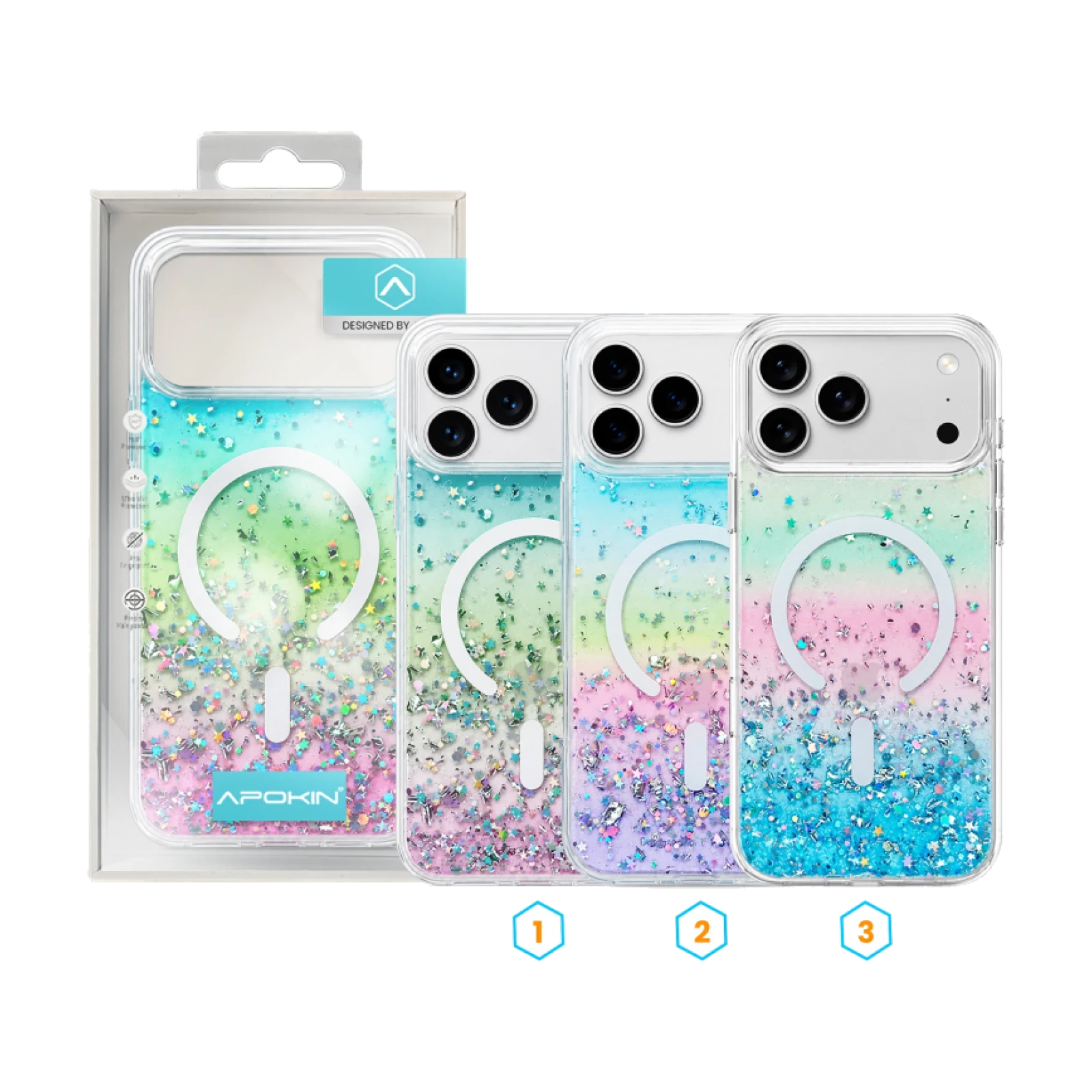 Funda con purpurina degradado con Magsafe para Samsung S26 Ultra