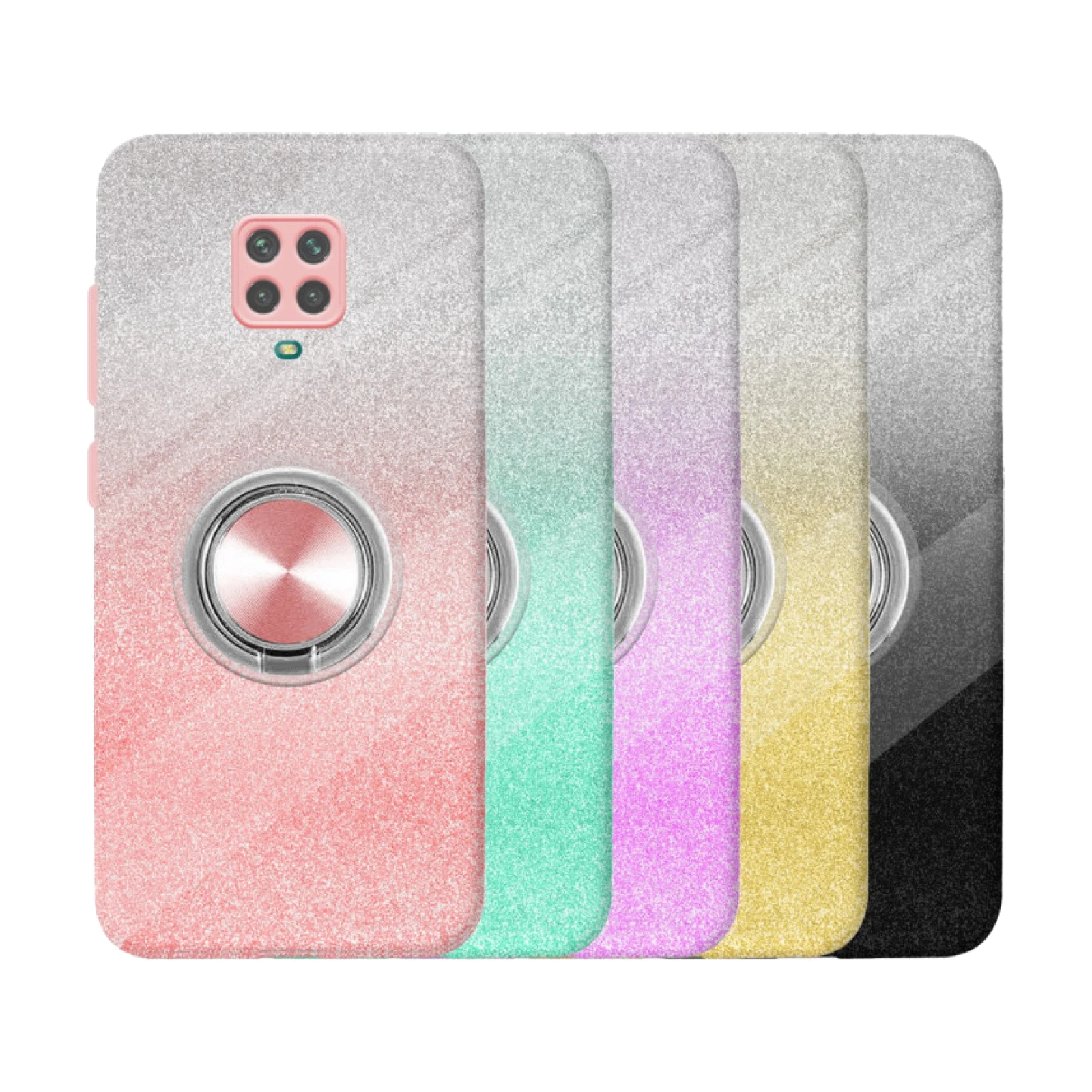 Funda Silicona Brillante Xiaomi Redmi Note 10 con Imán y Soporte de Anilla 360