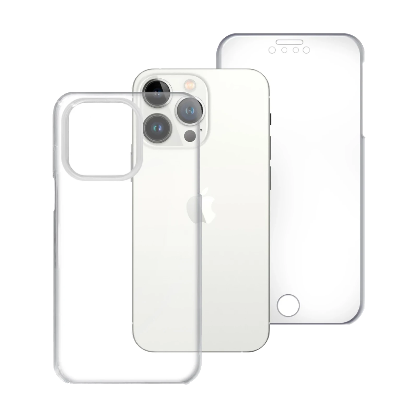Funda Doble iPhone 13 Pro 6.1 Silicona Transparente Delantera y Trasera