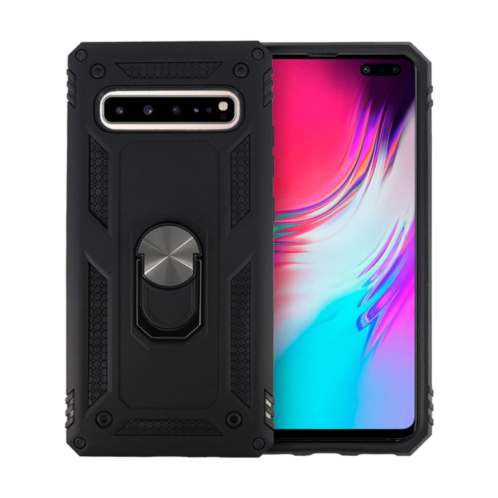 Funda Aluminio Antigolpe Samsung Galaxy S10 5G con Iman y Soporte de Anilla 360