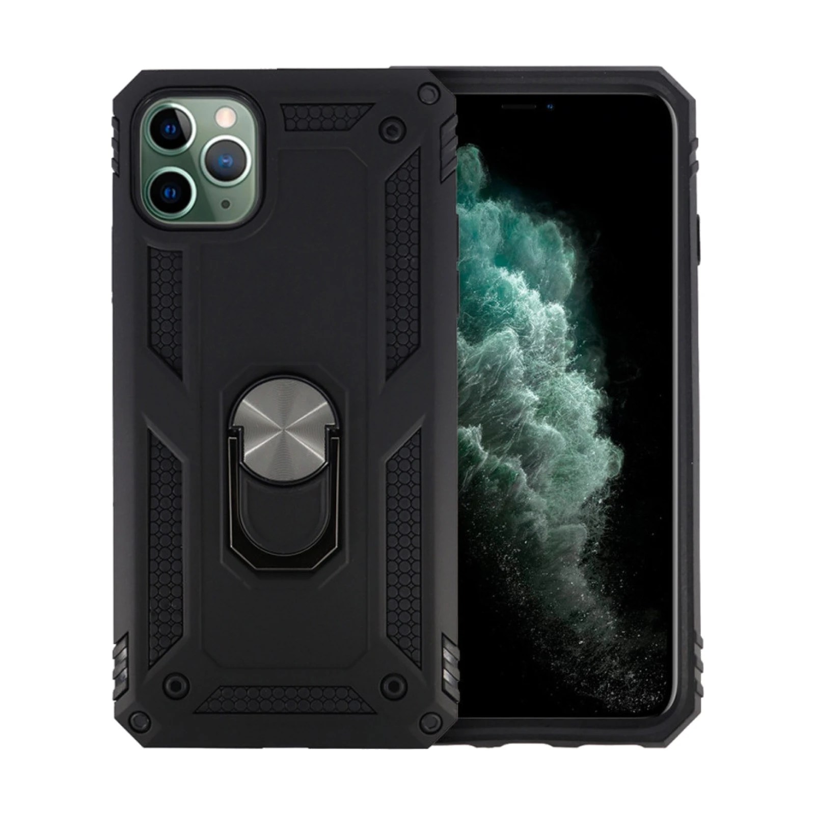 Funda Aluminio Antigolpe IPhone 11 Pro Max con Iman y Soporte de Anilla 360