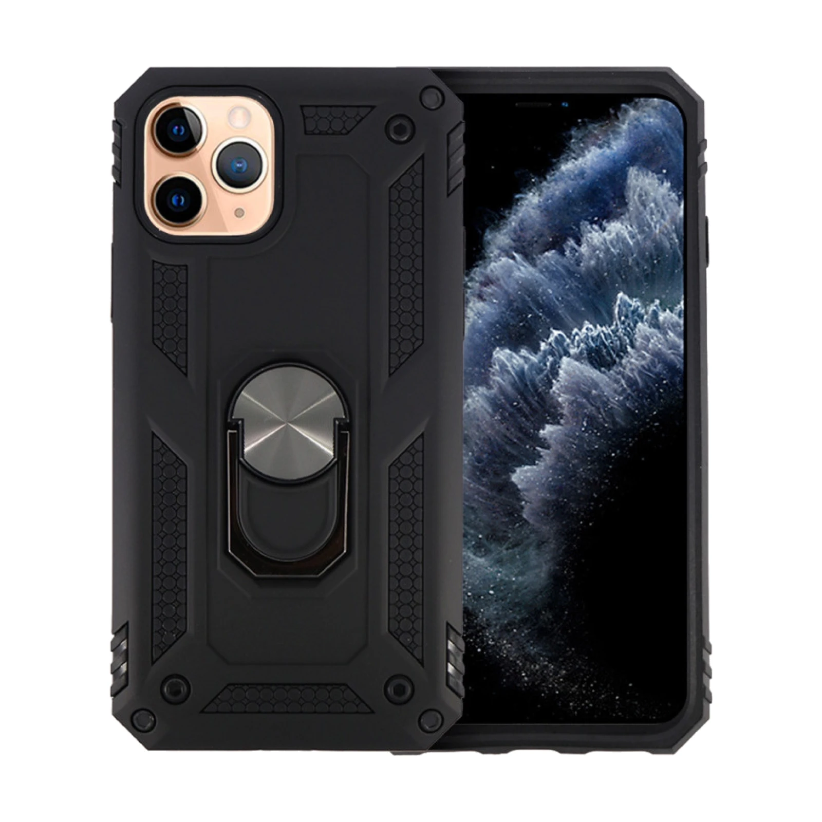 Funda Aluminio Antigolpe IPhone 11 Pro con Iman y Soporte de Anilla 360