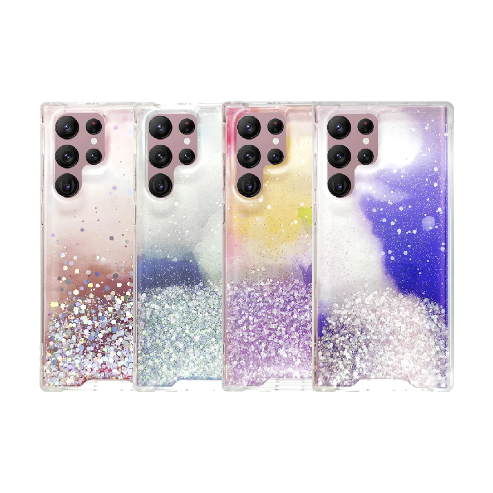 Funda Gel Purpurina Protección Cámara 3D Samsung Galaxy S22 Ultra