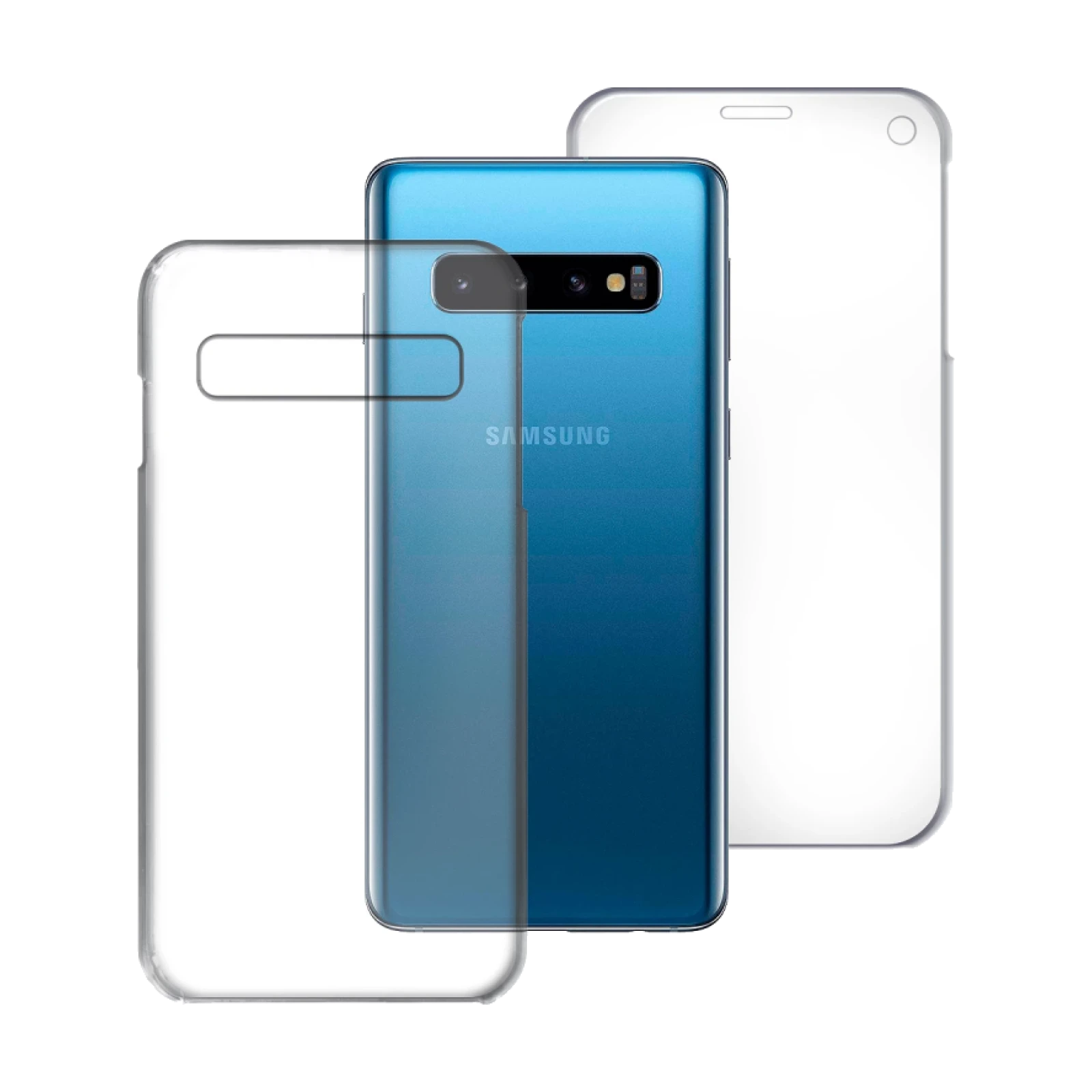 Funda Doble Samsung Galaxy S10 Silicona Transparente Delantera y Trasera