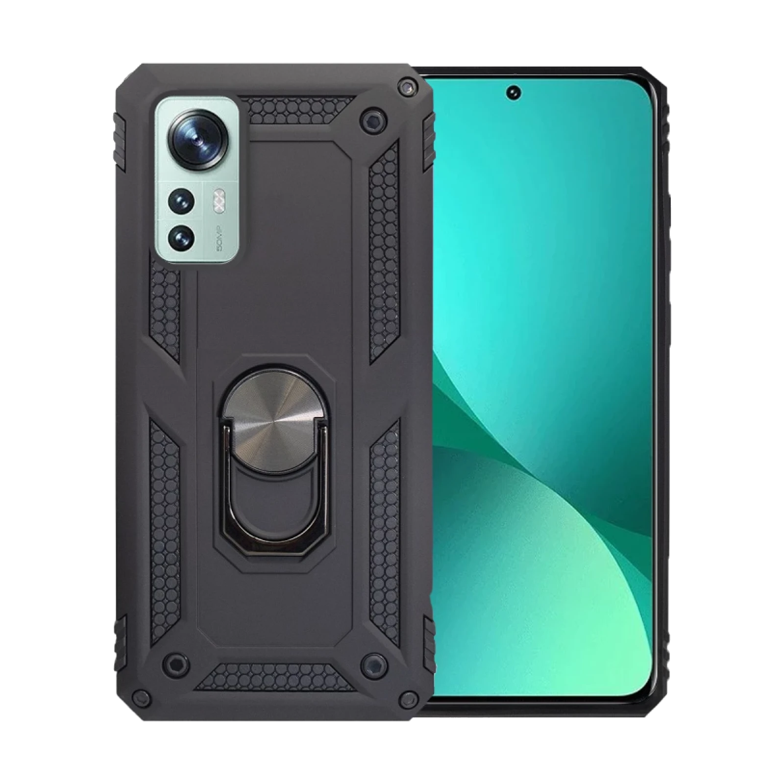 Funda Aluminio Antigolpe Xiaomi Mi 12 Pro con Iman y Soporte de Anilla 360