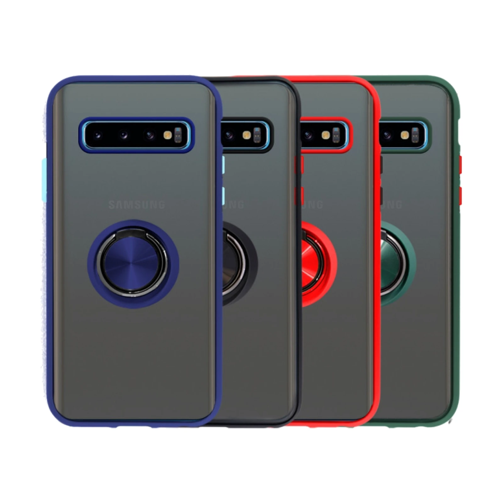 Funda Gel Samsung Galaxy S10 Iman con soporte Smoked