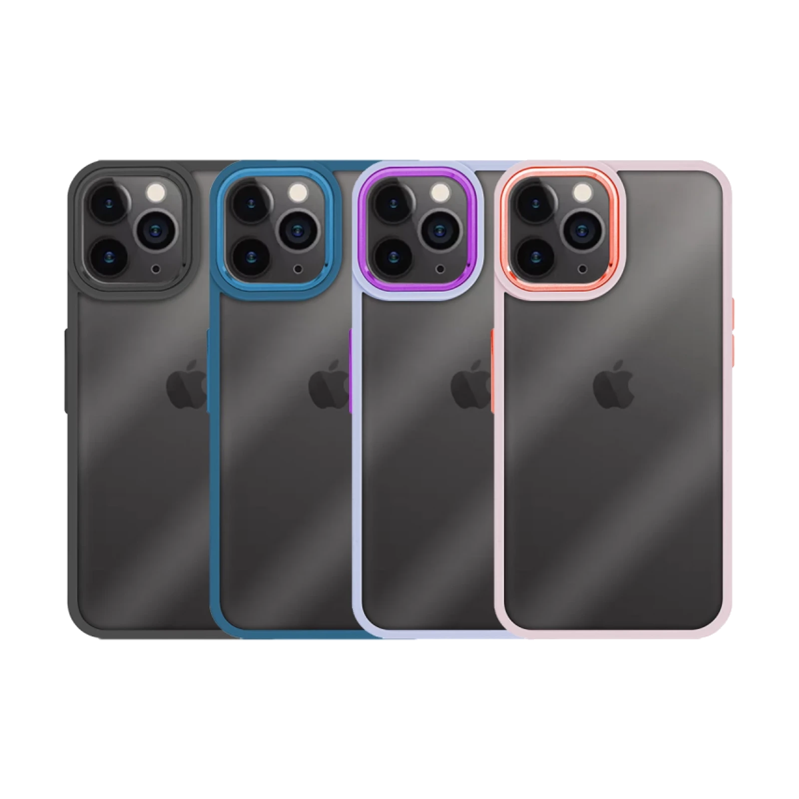 Funda Premium Antigolpe Transparente para iPhone 12 Pro Max 6.7"Borde Camara Aluminio 6 Color
