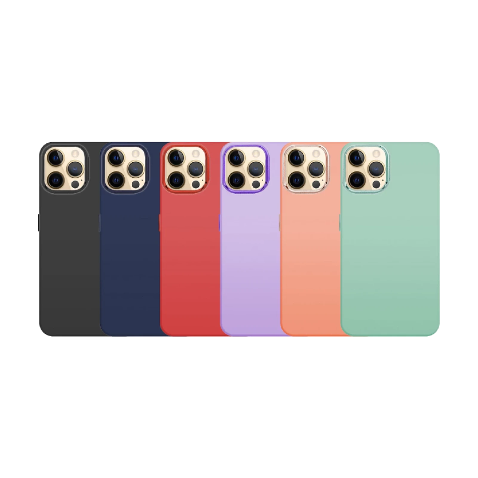 Funda Premium de Silicona para iPhone 12 Pro Max Borde Camara Aluminio