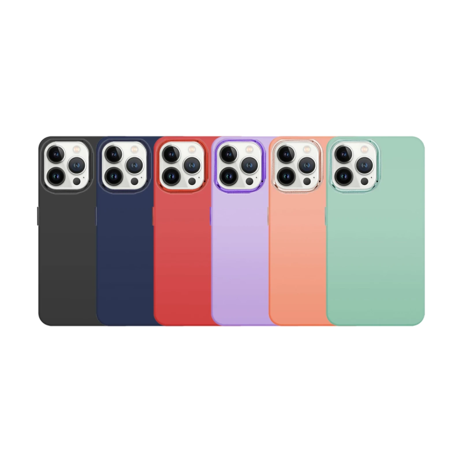 Funda Premium de Silicona para iPhone 13 Pro Borde Camara Aluminio